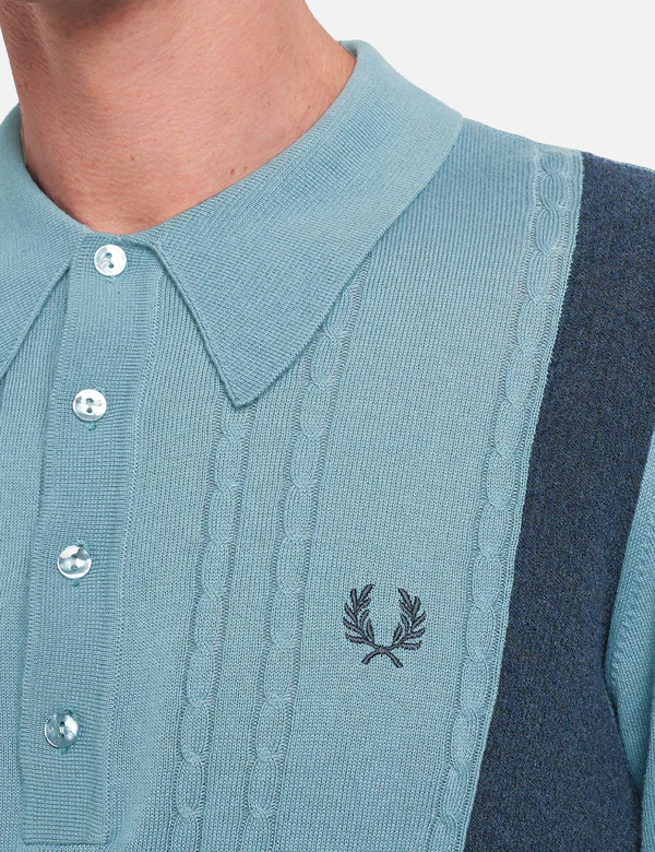 Fred Perry Reissues Cable Knit Herren Sweatshirt in Ash Blue