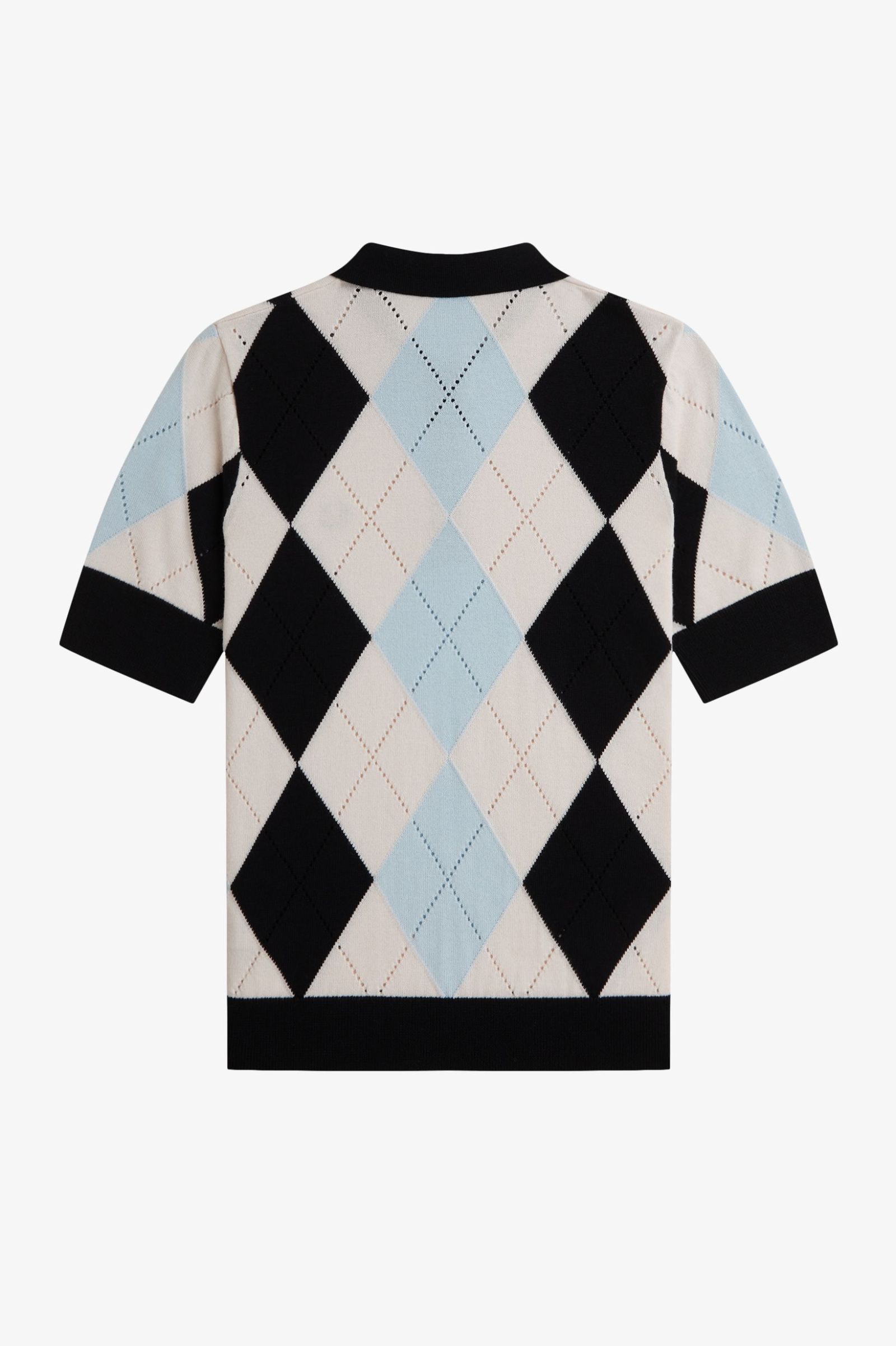 Fred Perry Argyle Pointelle Knitted Shirt (Silky Peach)