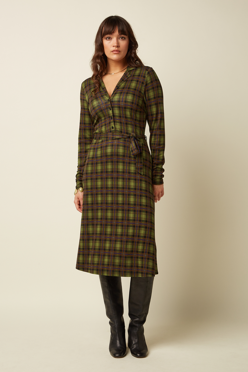 King Louie Lola Dress Timber Check (Multi Color)