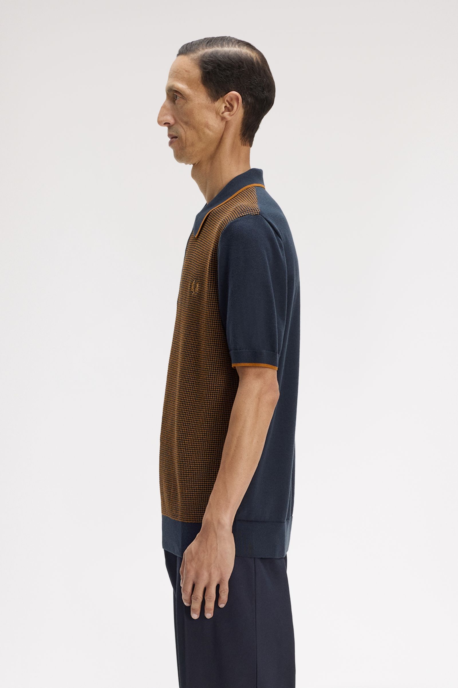 Fred Perry Tonic Waffle Knitted Shirt (Navy)