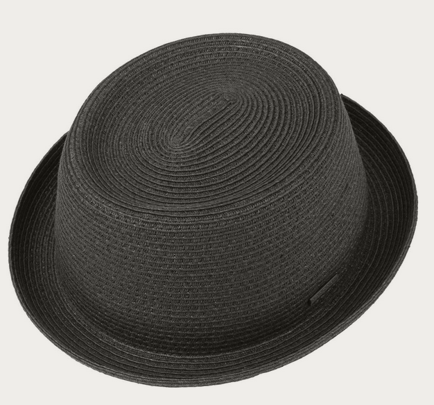 Stetson Dawson Pork Pie Straw Hat (Black)