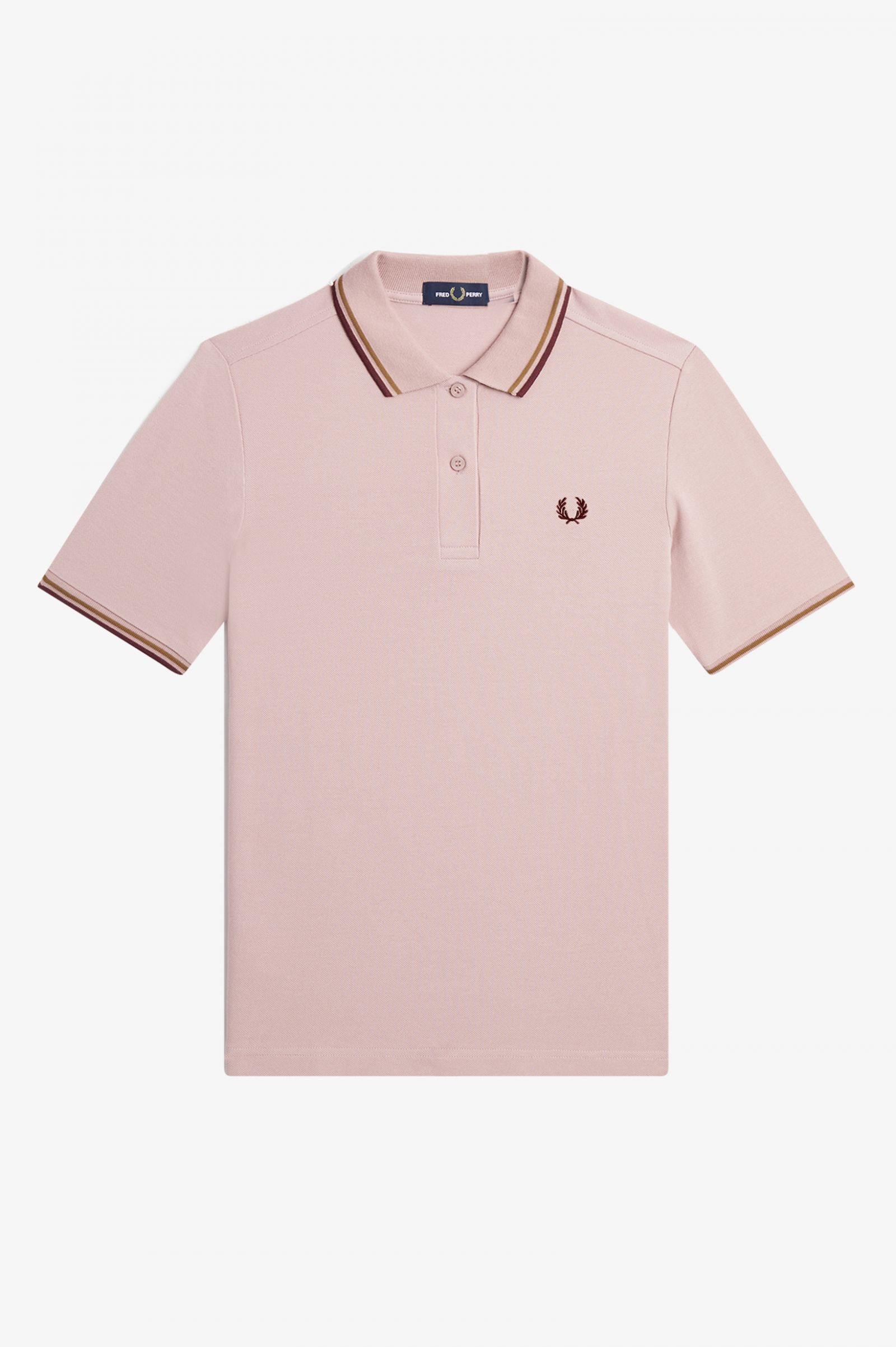 Fred Perry G3600 Twin Tipped Shirt in Dusty Rose Pink