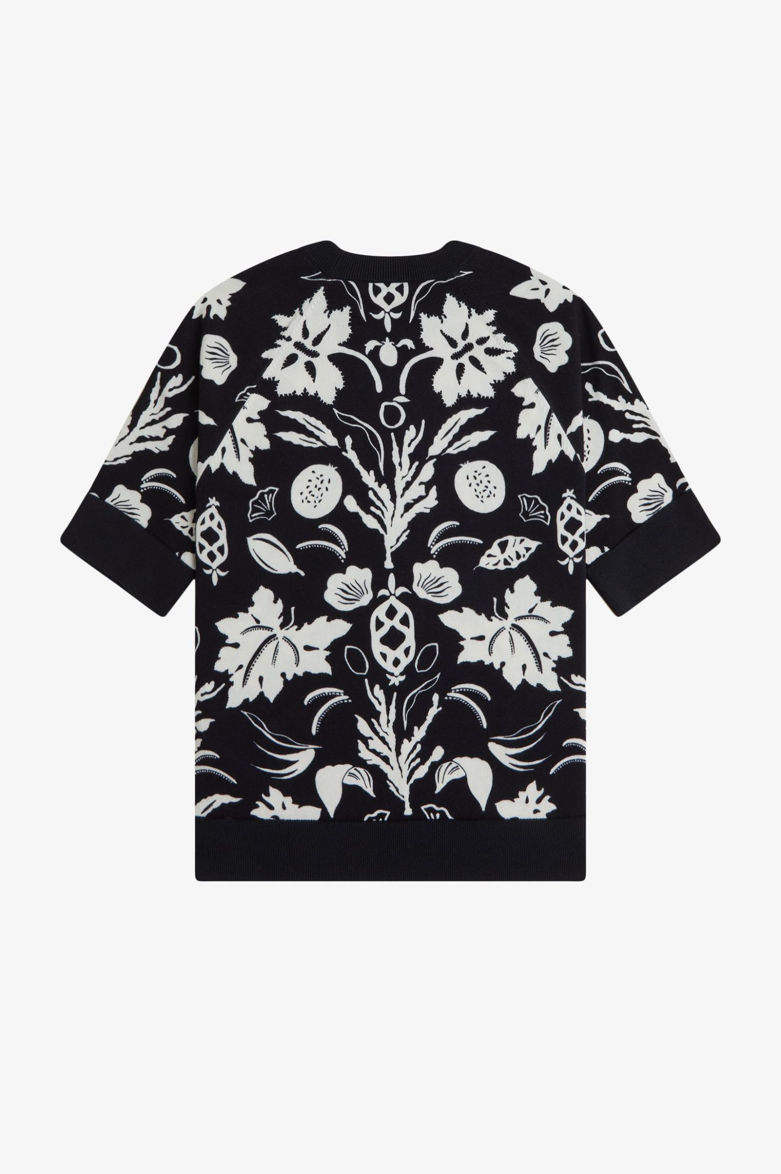Fred Perry Amy Winehouse Printed Knitted Top in Black 