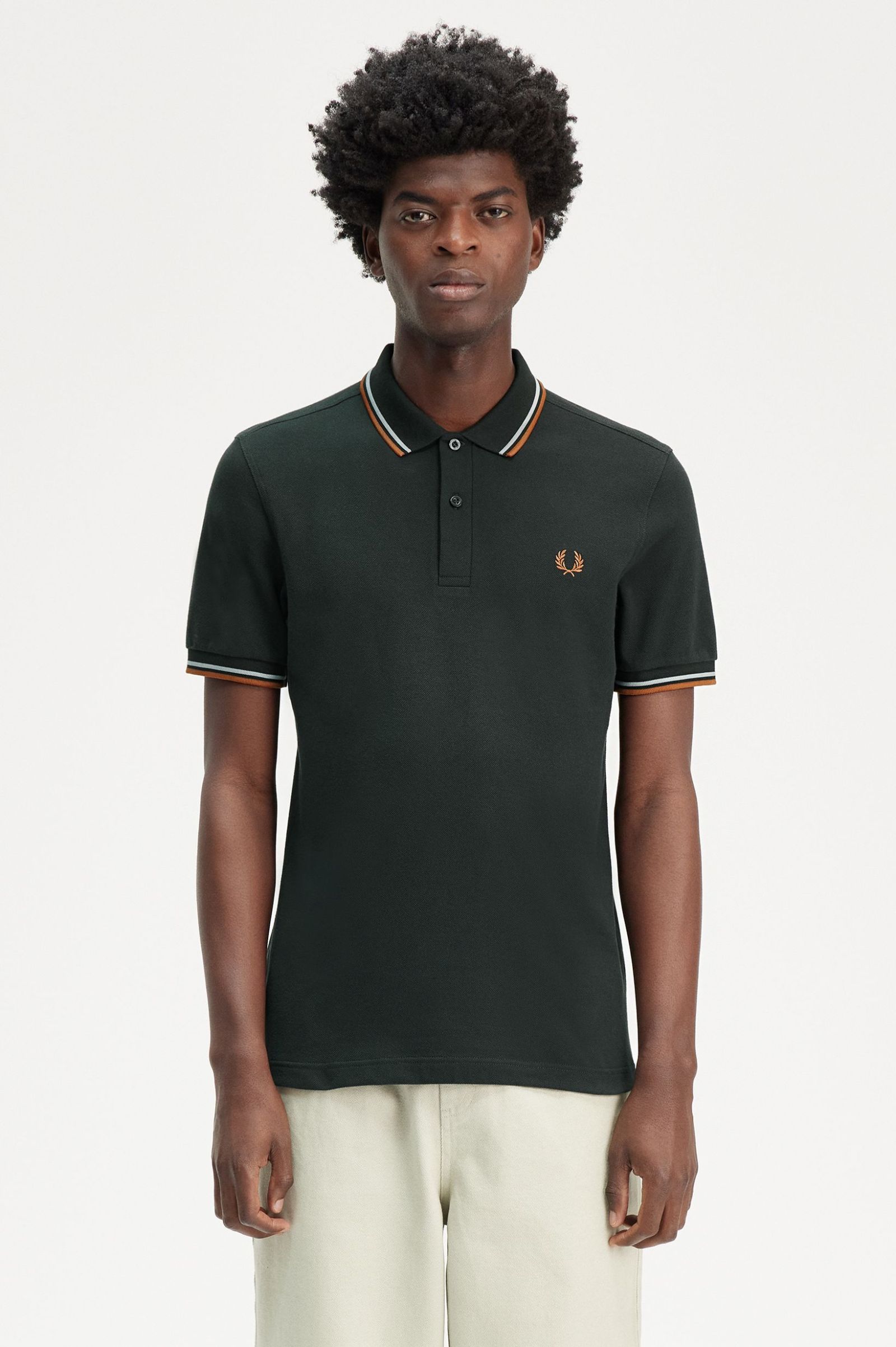 Fred Perry Twin Tipped Polo Shirt (Night Green/Silver Blue) 