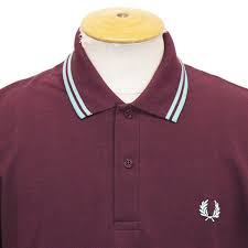Fred Perry Poloshirt M12 Aubergine/Mint K36-40