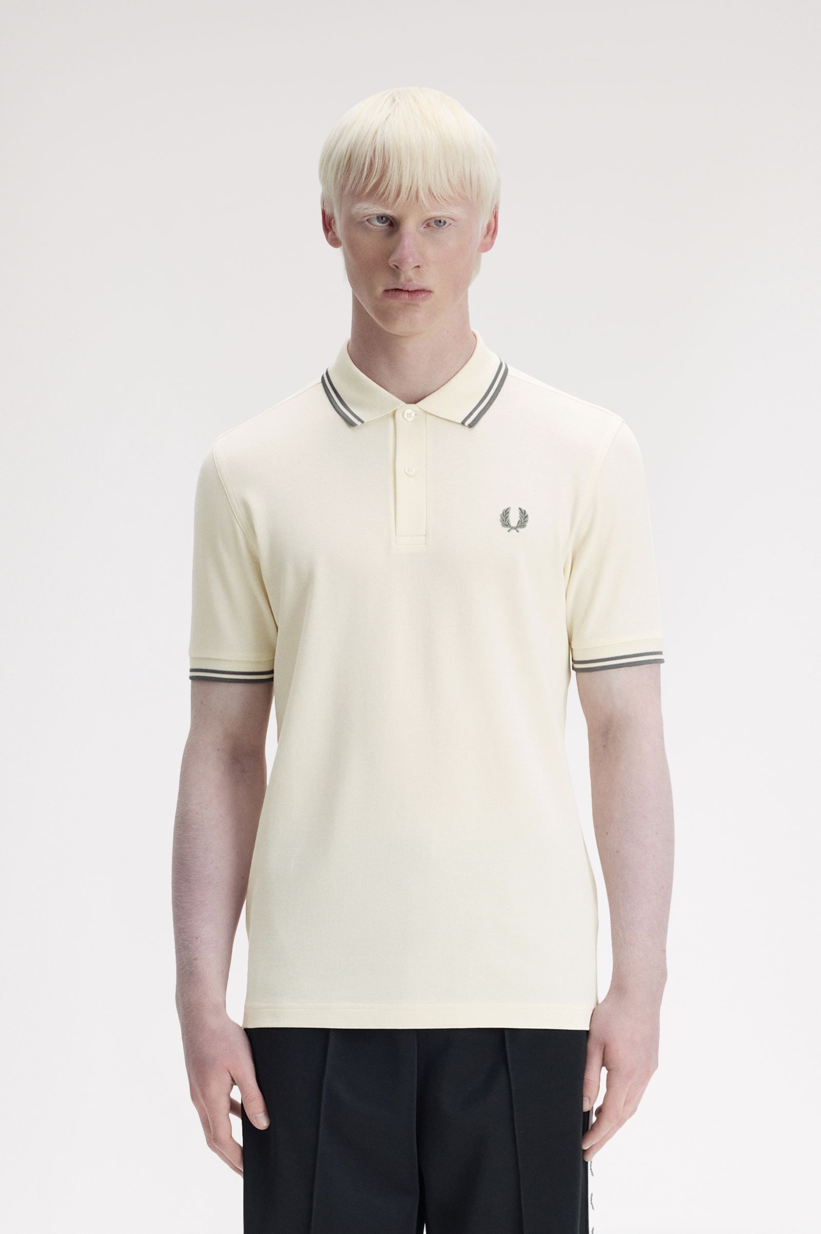 Fred Perry Twin Tipped Polo Shirt (Ecru/Stockport Blue)