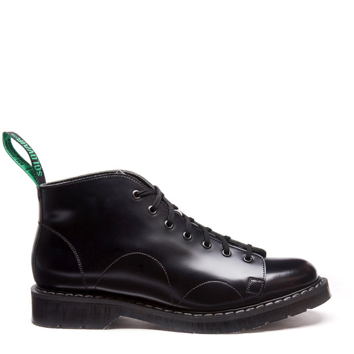 Solovair 7-Eye Monkey Boot Black Hi-Shine-UK 9,5 / EU 44