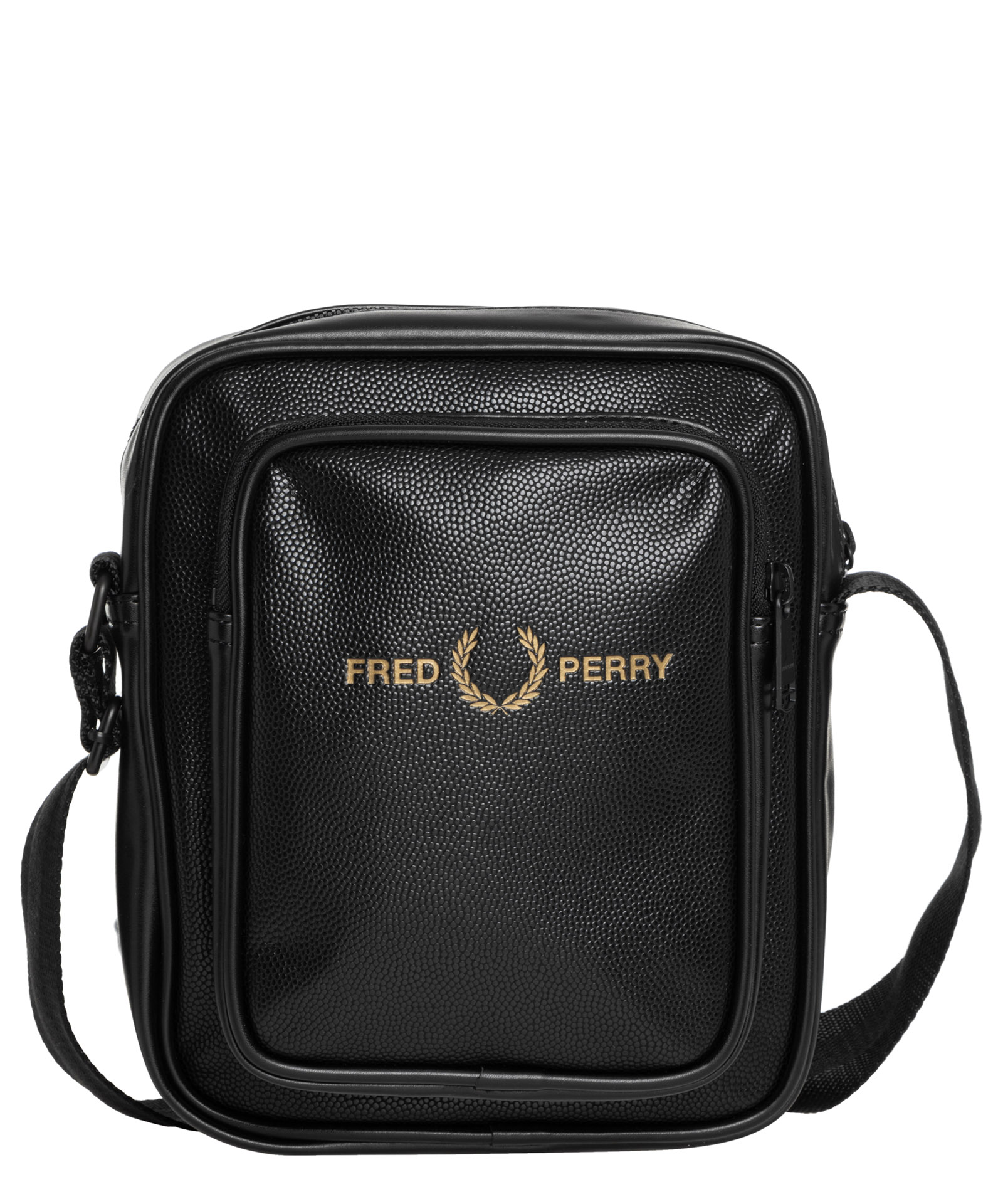 Fred Perry ScotchGrain PU Side Bag in Black