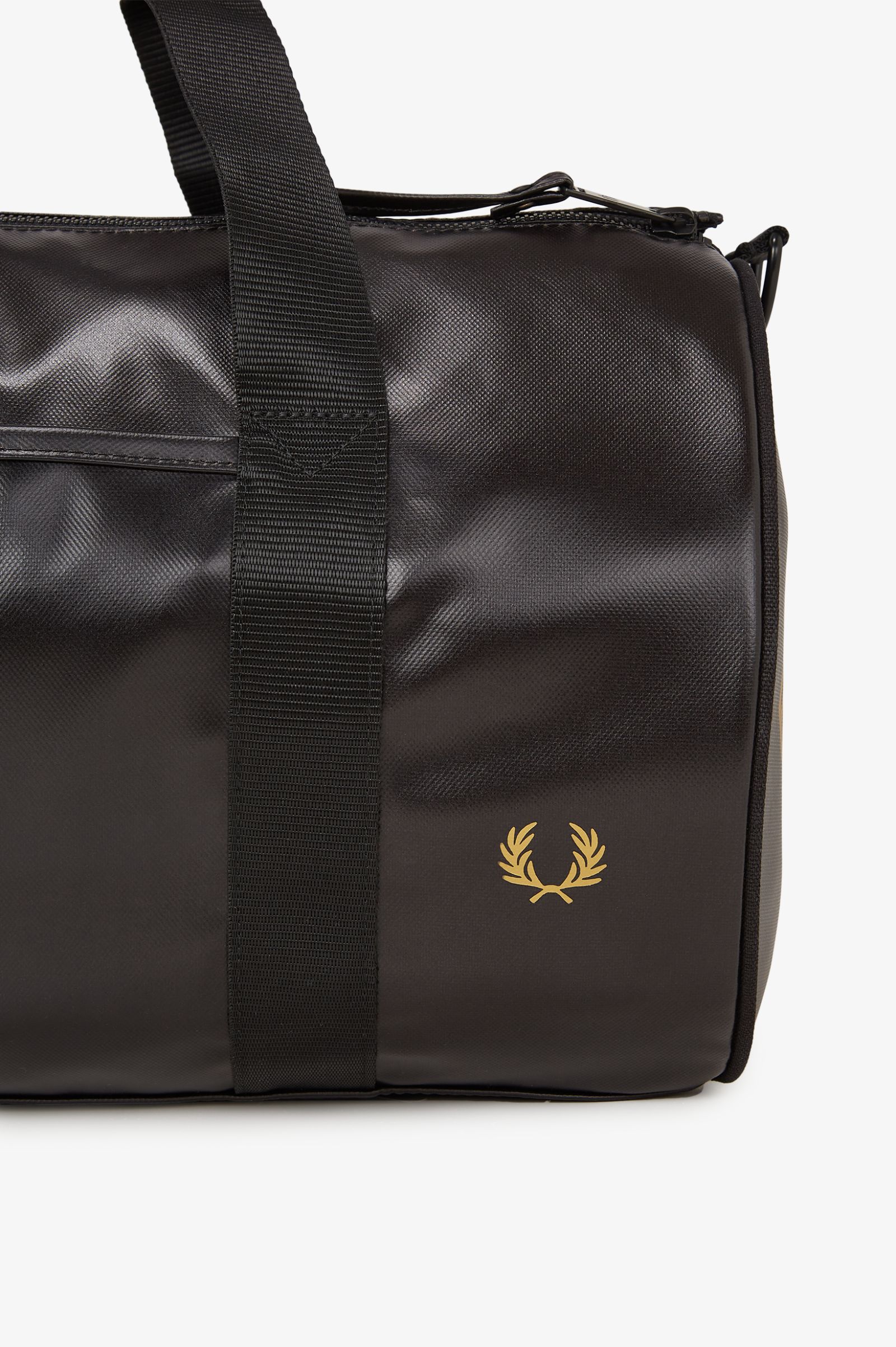 Fred Perry Classic Barrel Bag in Black/Gold