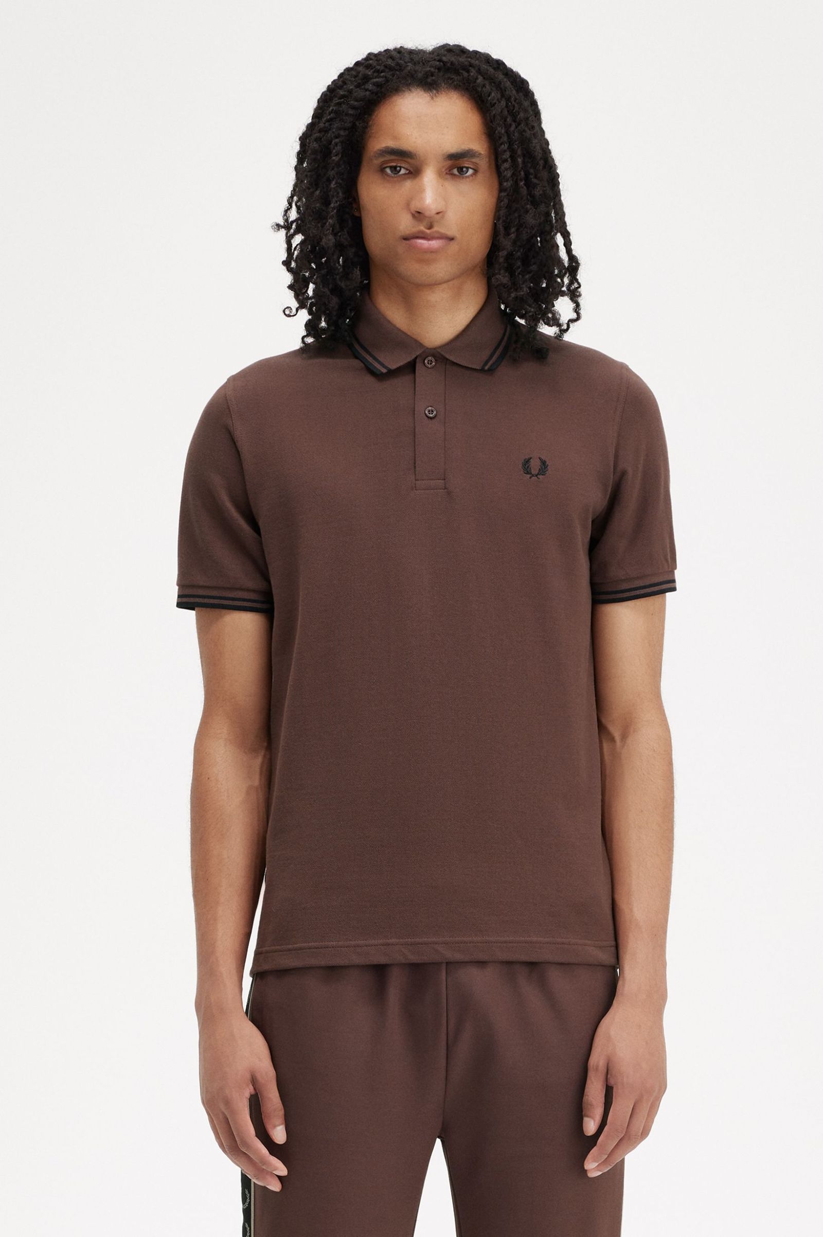 Fred Perry Twin Tipped Shirt M12 in Carrington Brick 