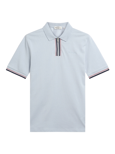 Ben Sherman Short Sleeve Placket Interest Polo (Powder Blue)