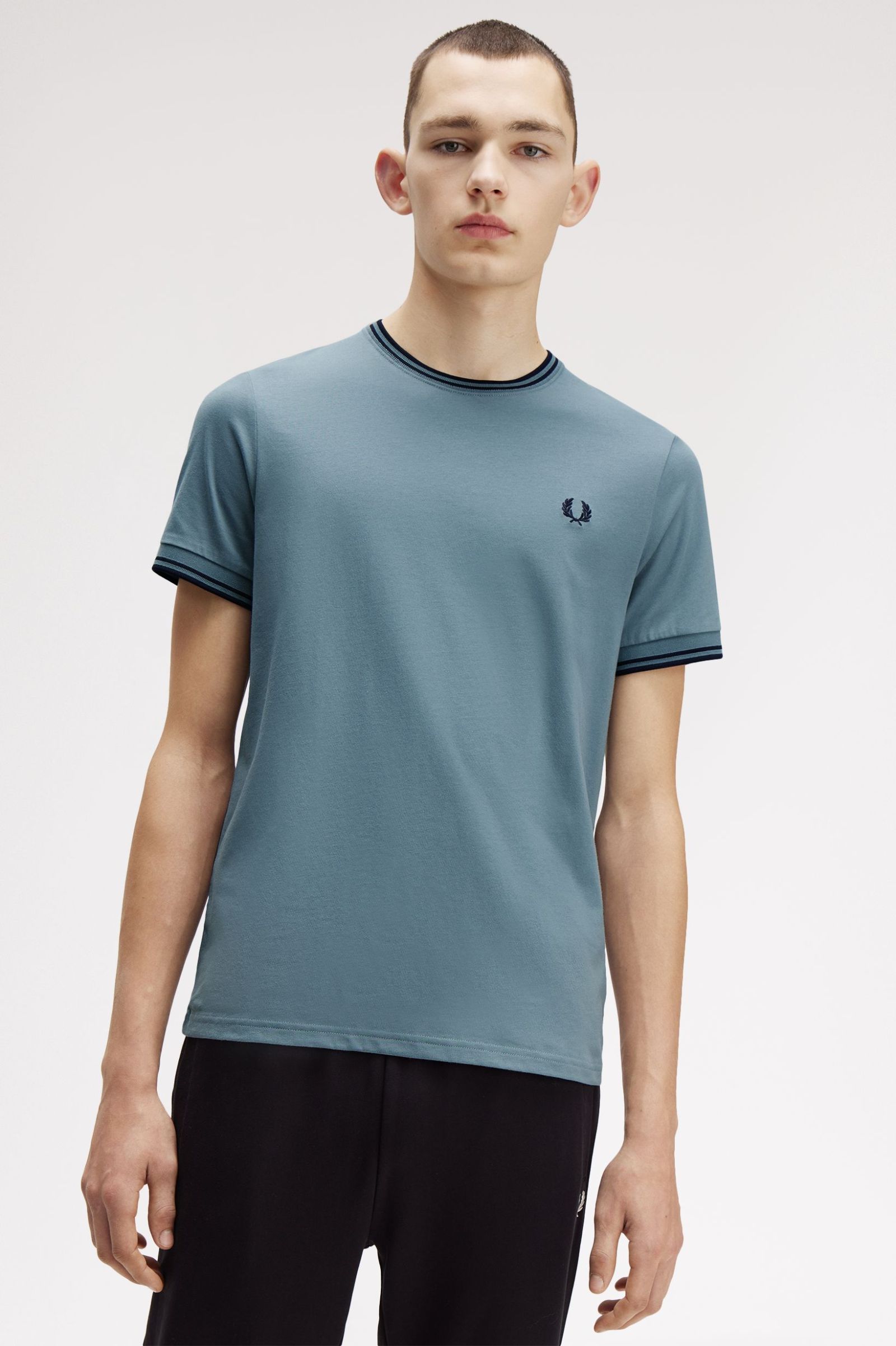 Fred Perry Twin Tipped T-Shirt in Stockport Blue/Navy