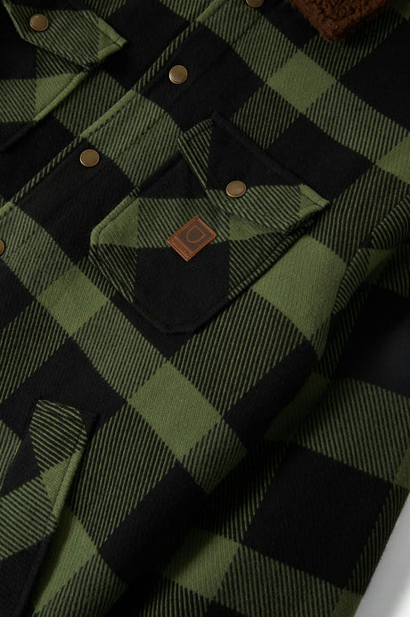 Brixton Durham Sherpa Lined Jacket (Black/Wild Green)