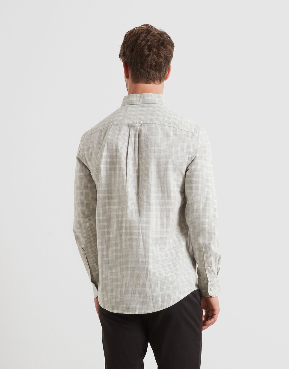 Farah Steen Check Longsleeve (Grey Marl)