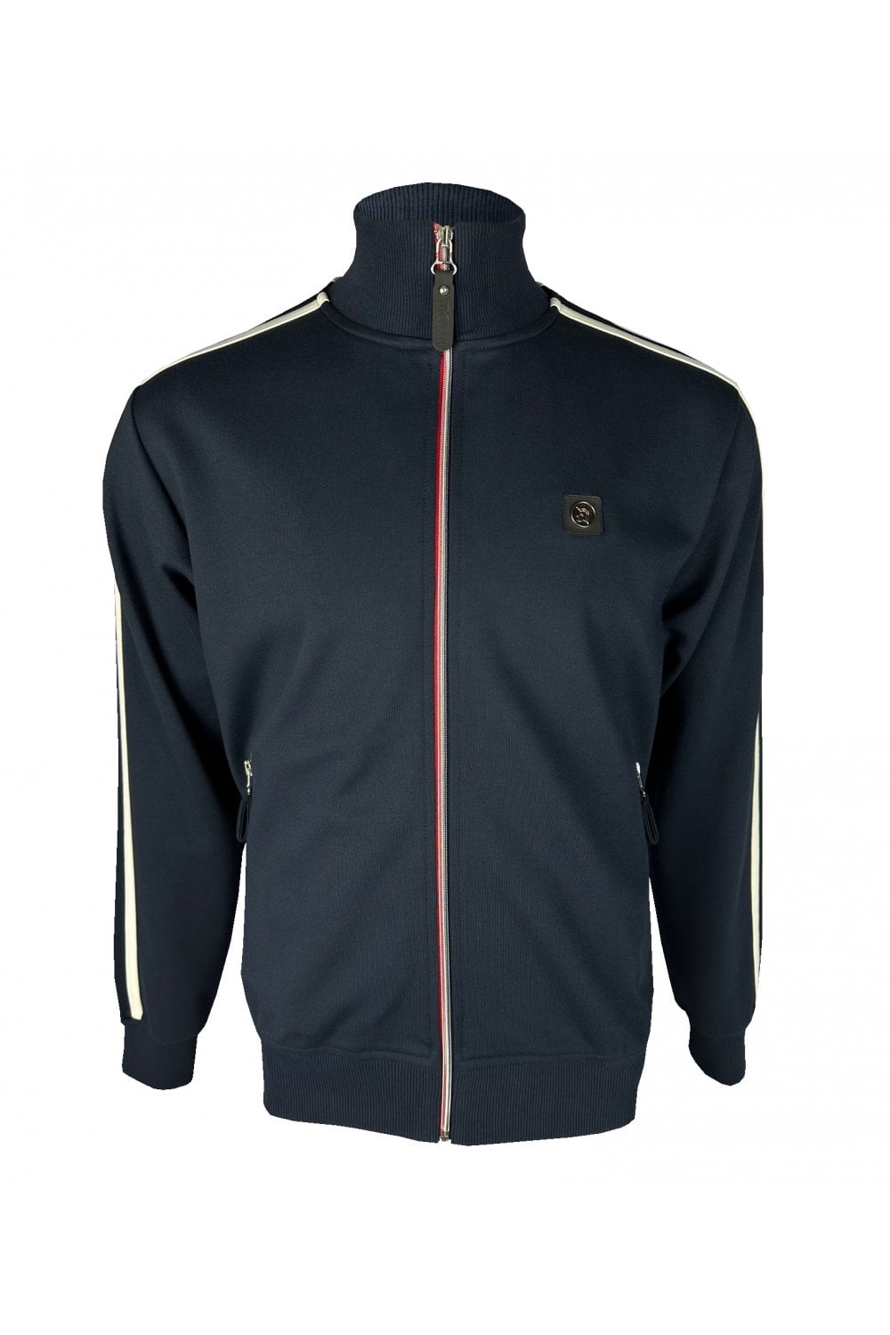Trojan Twin-Stripe Contrast Zip Track Top (Navy) TR/9050