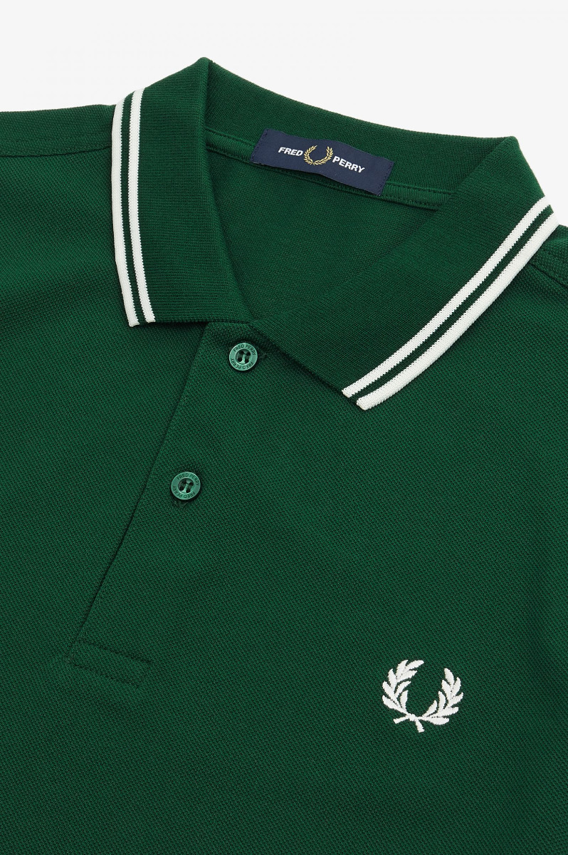 Fred Perry Poloshirt Ivy/Weiß-L