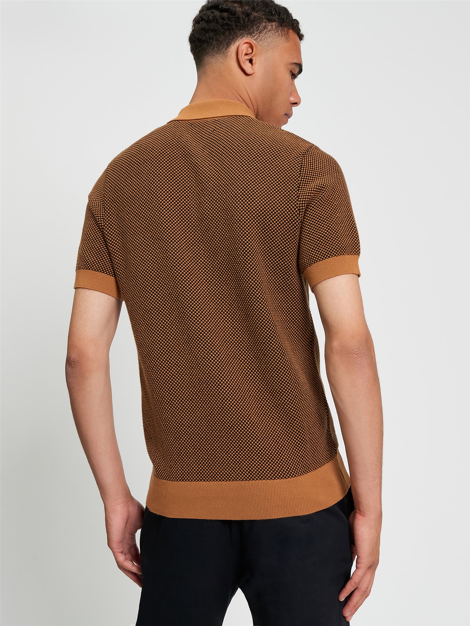 Ben Sherman Bi Coloured Textured Polo (Camel) 