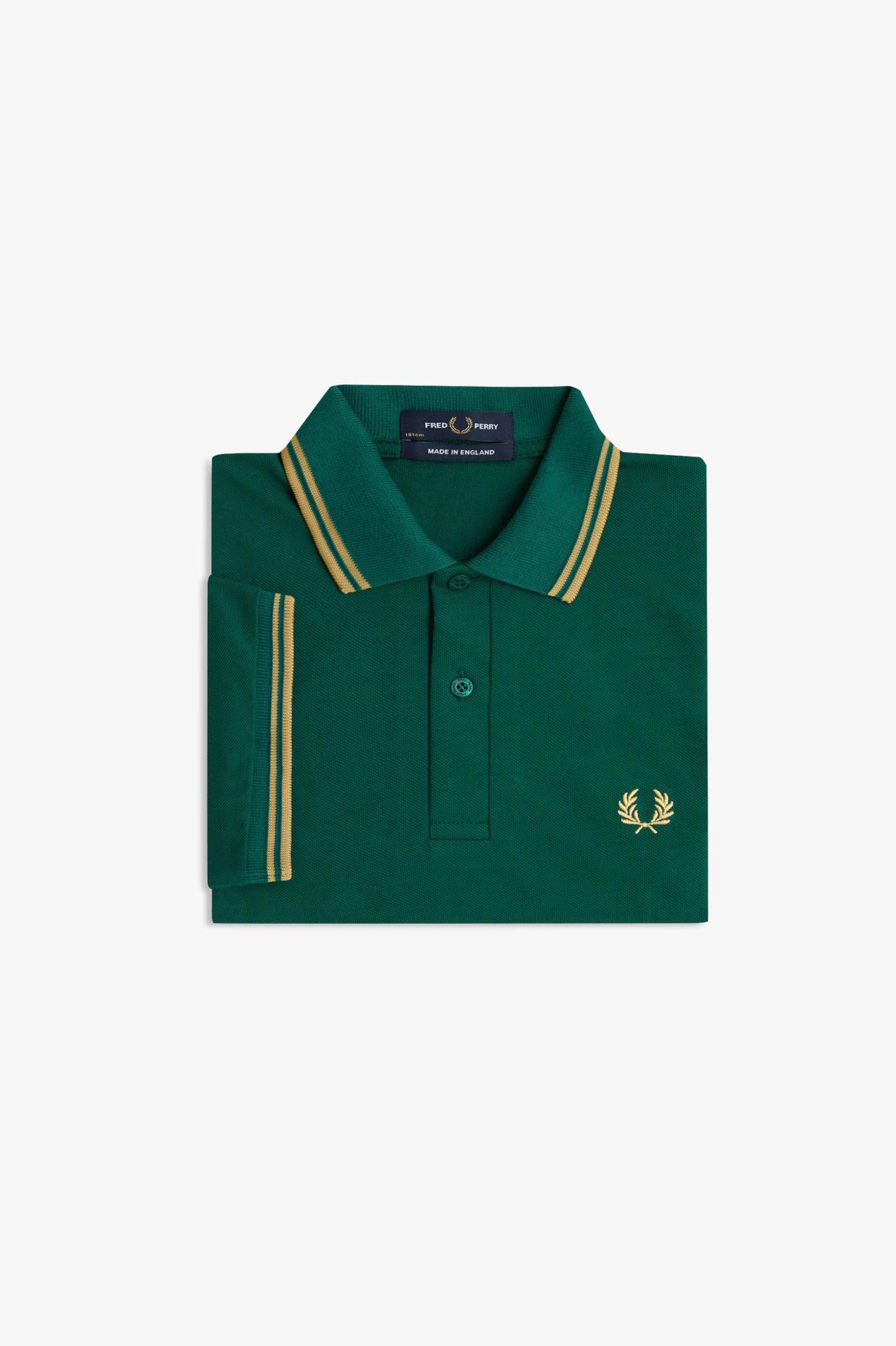 Fred Perry Made in England Twin Tipped Fred Perry Shirt (Laurelwreath Green/Champagne)