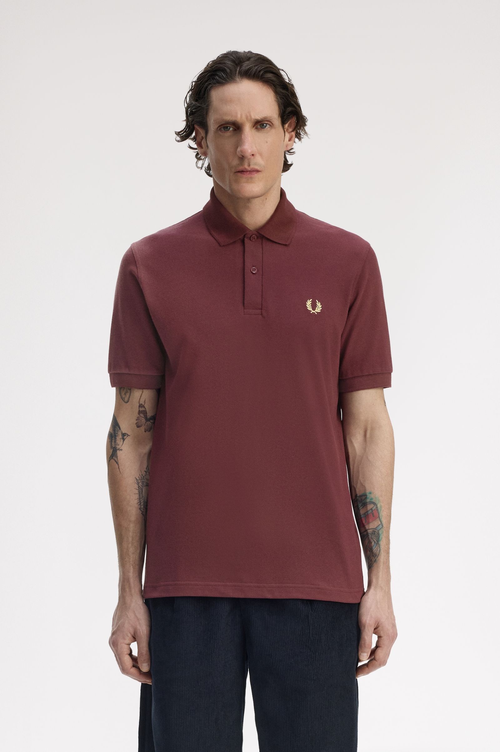 Fred Perry Made in England M3 Poloshirt (Oxblood/Champagne)