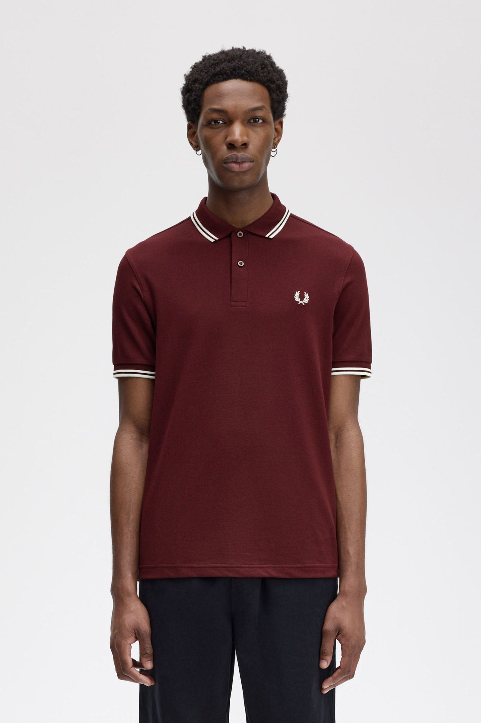 Fred Perry Twin Tipped Shirt in Oxblood