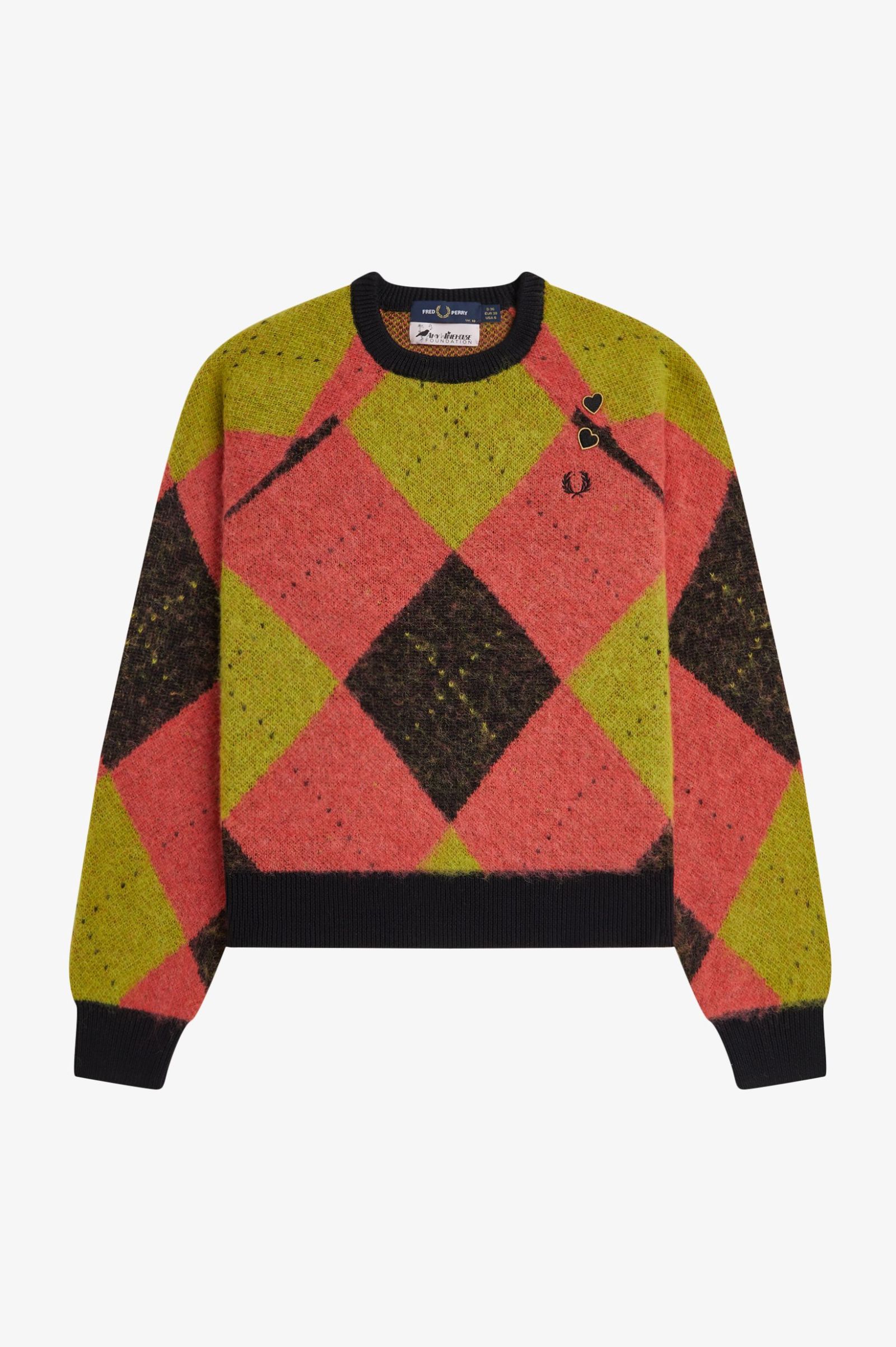 Fred Perry Brushed Argyle Knitted Jumper (Flamingo Tan)