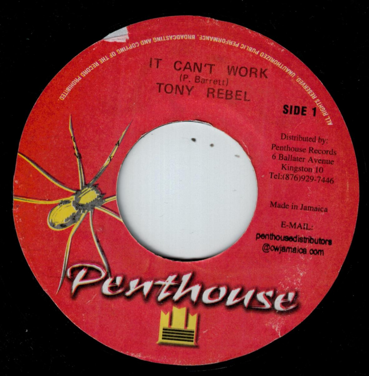 Tony Rebel - It Can't Work / Version (7")