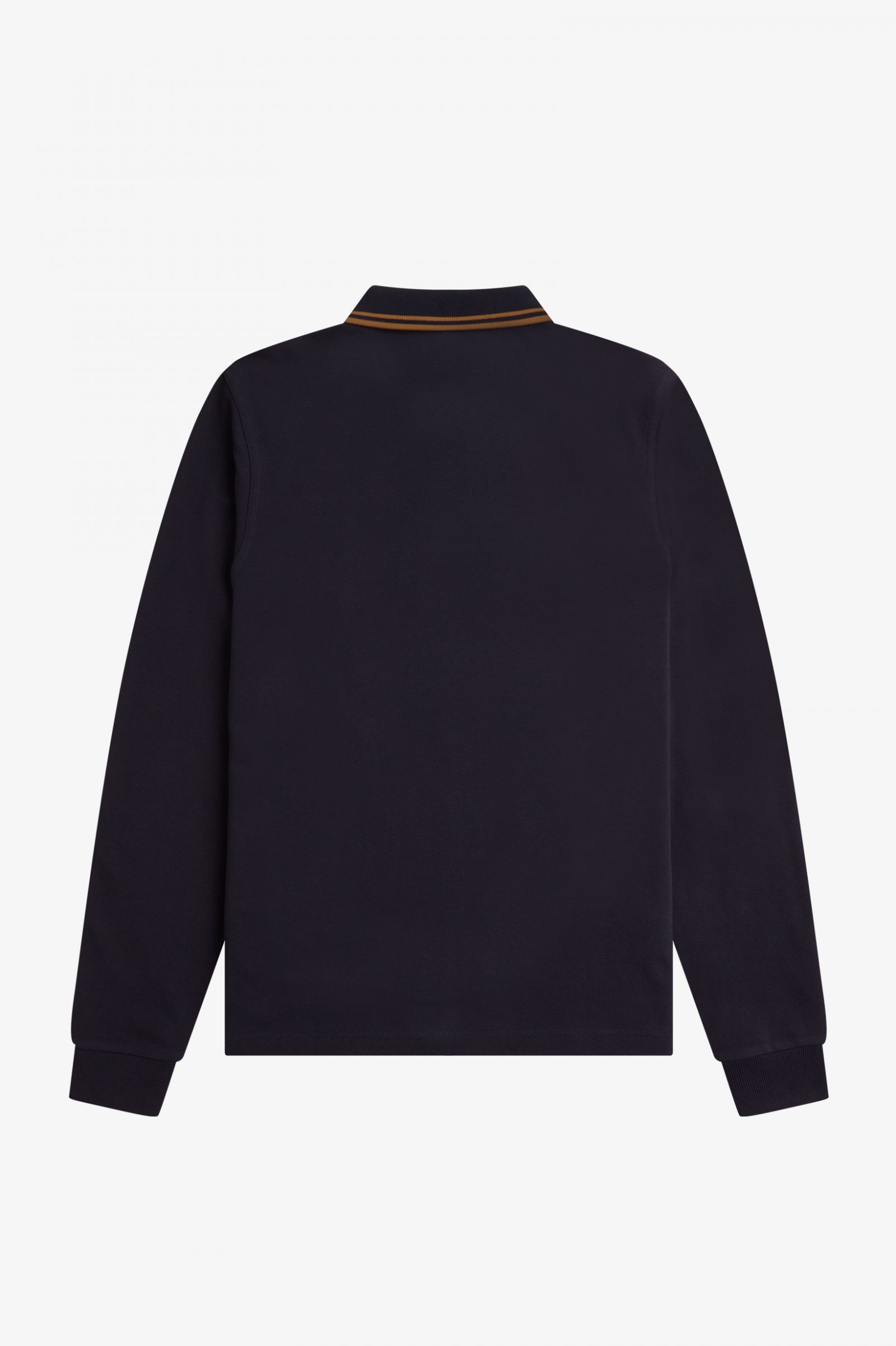 Fred Perry LS Twin Tipped Shirt in Navy/Darck Caramel