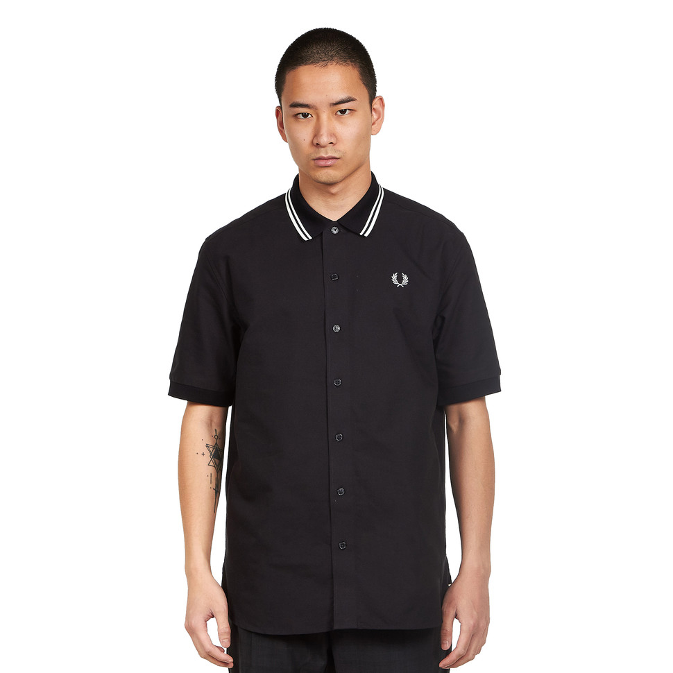 Fred Perry Hemd Flat Knit Black M8657