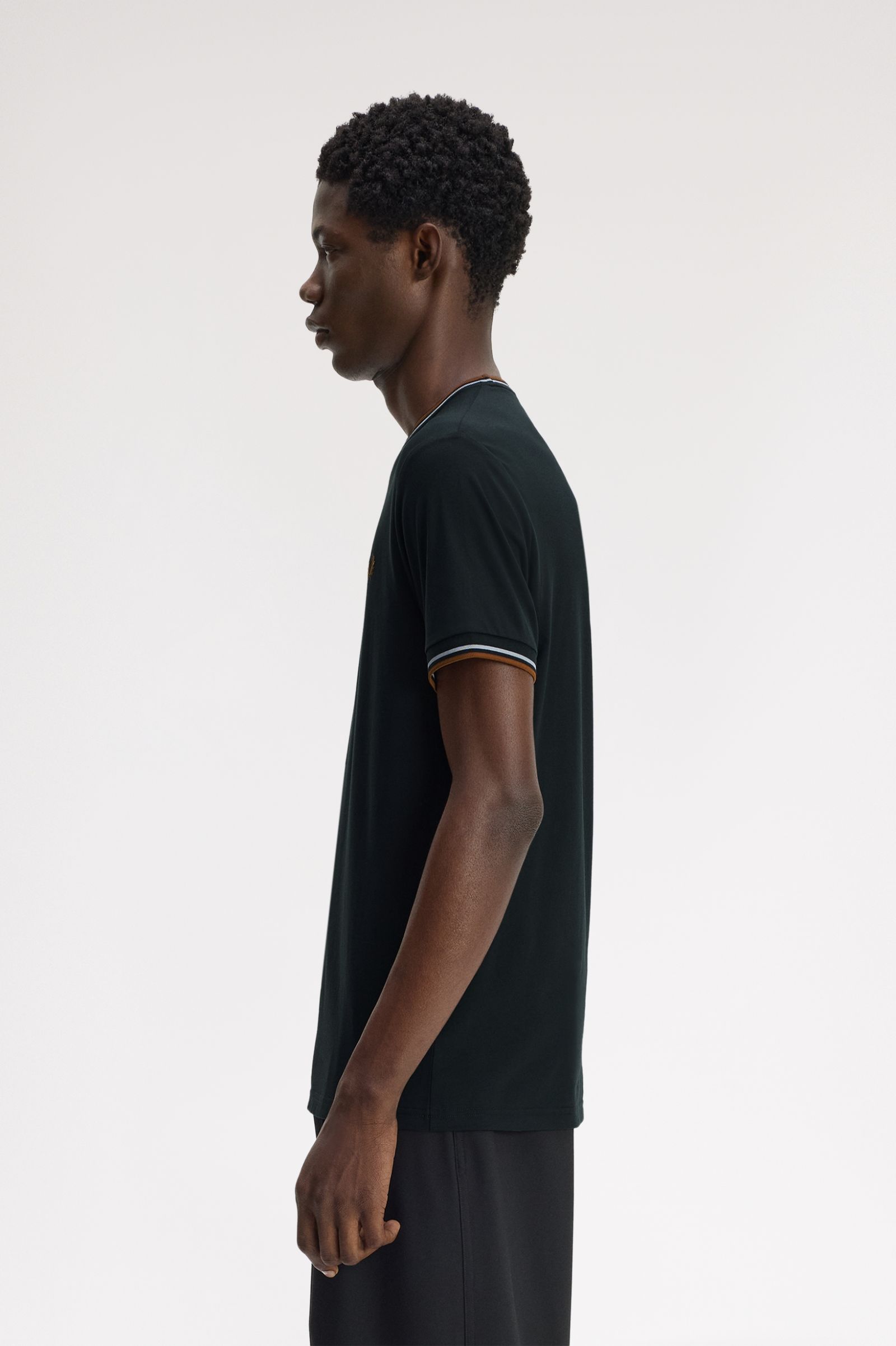 Fred Perry Twin Tipped T-Shirt (Night Green/Dusky Blue/Dark Caramel)