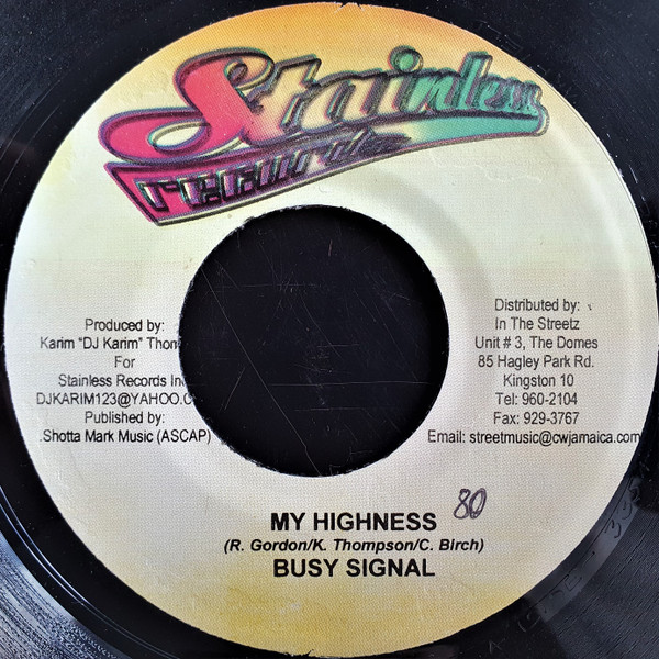 Busy Signal / Ice Cold  – My Highness / Gimme The Girls (7")          