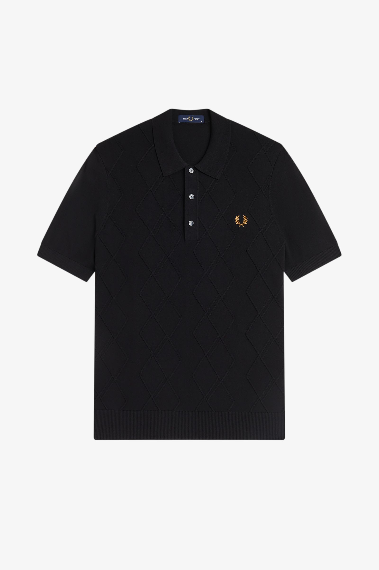 Fred Perry Cable Knitted Shirt (Black)