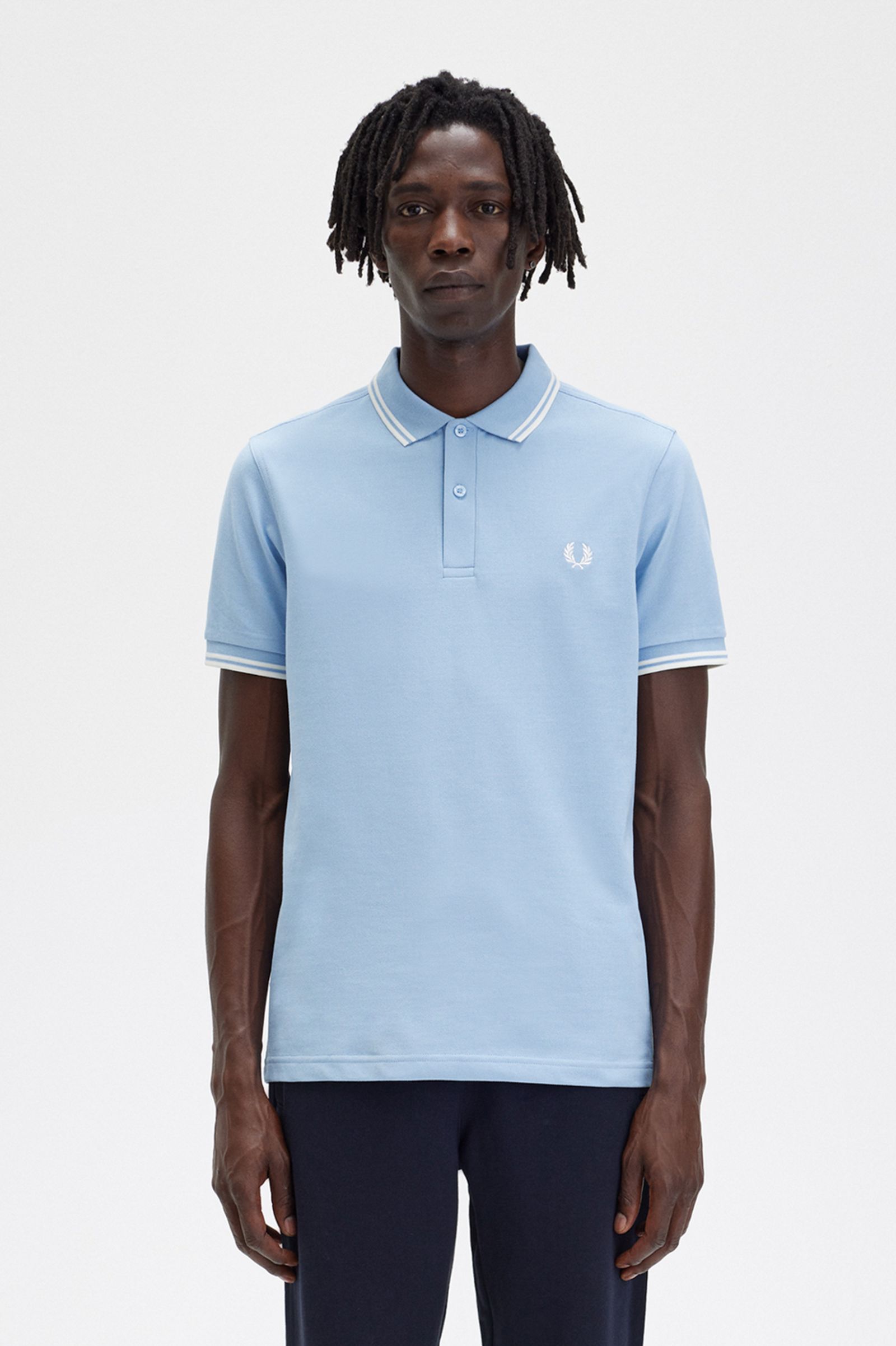 Fred Perry Twin Tipped Poloshirt M3600 Himmelblau/Schneeweiß