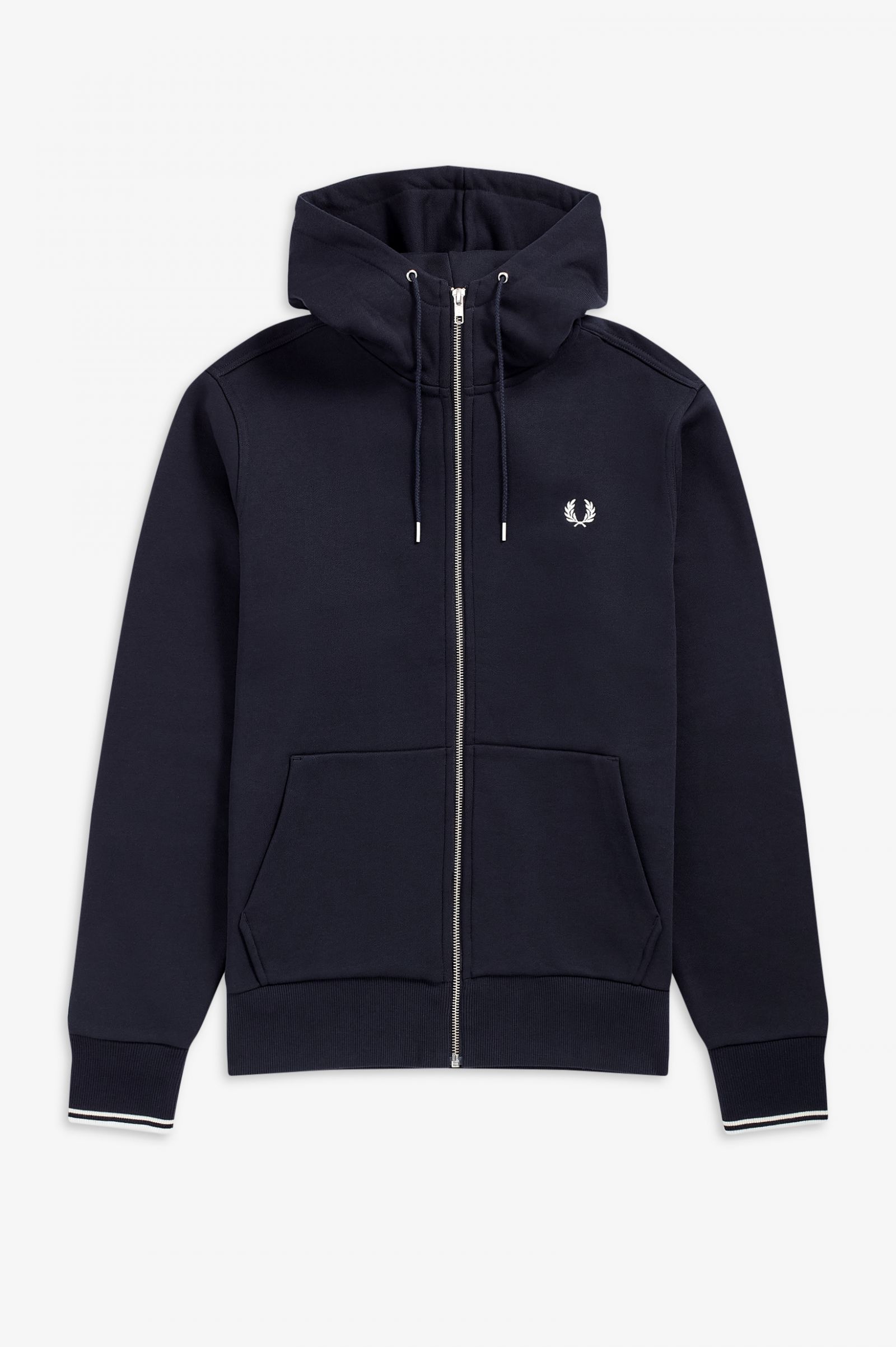 Fred Perry Kapuzenjacke mit durchgehendem Reißverschluss Navy