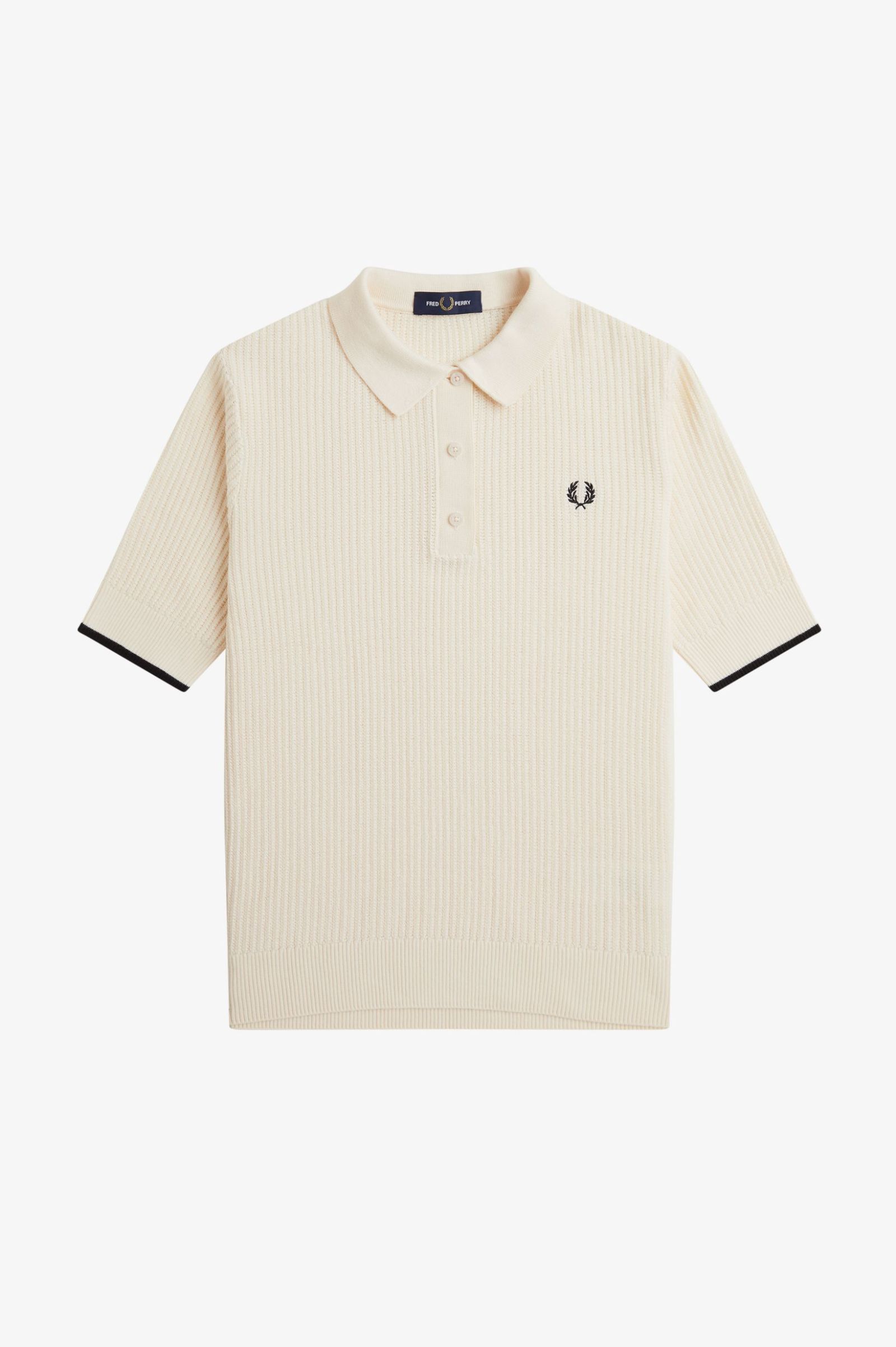 Fred Perry Mesh Knit Polo Shirt in Silky Peach