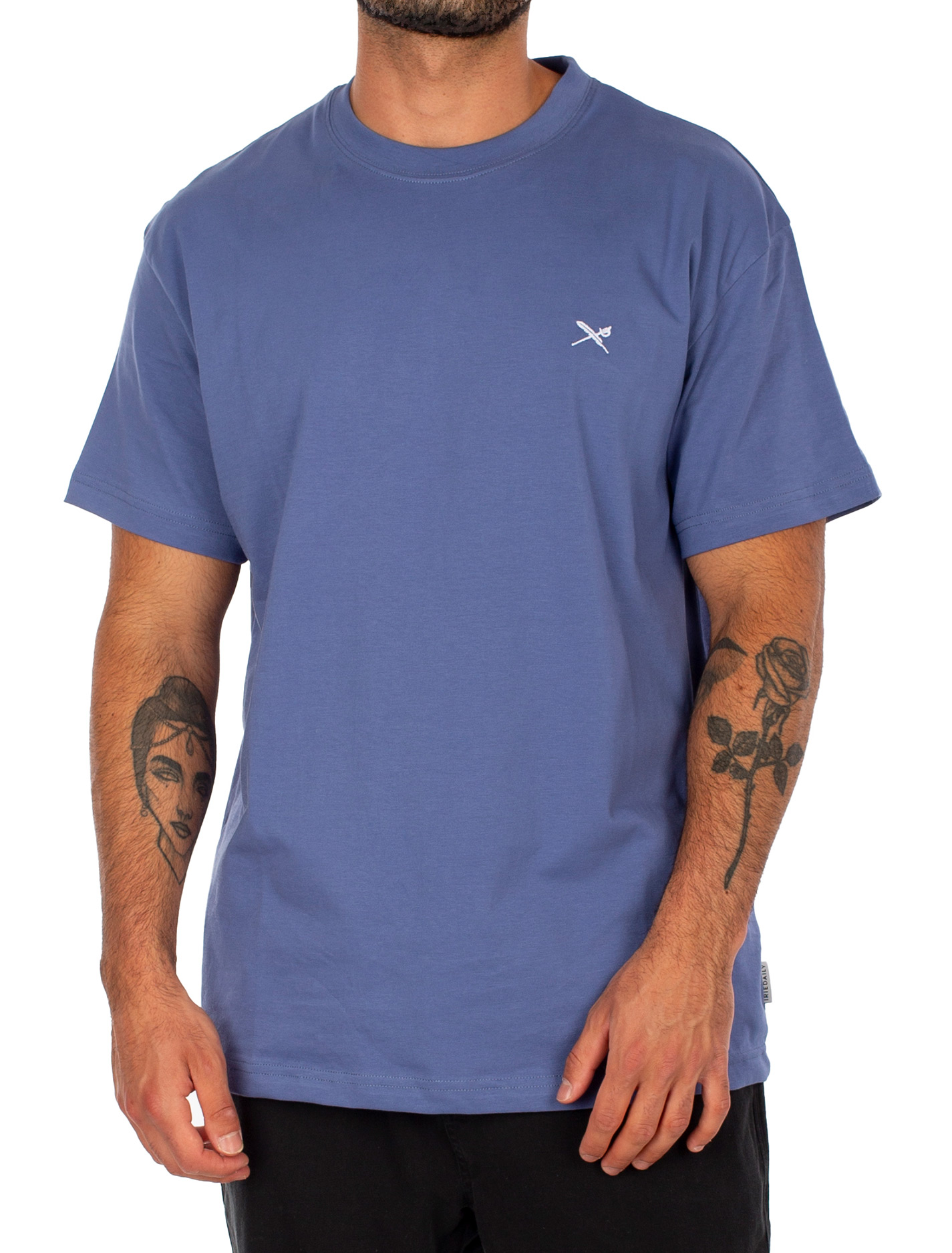 Iriedaily Mini Flag Relaxed Tee in Dove Blue