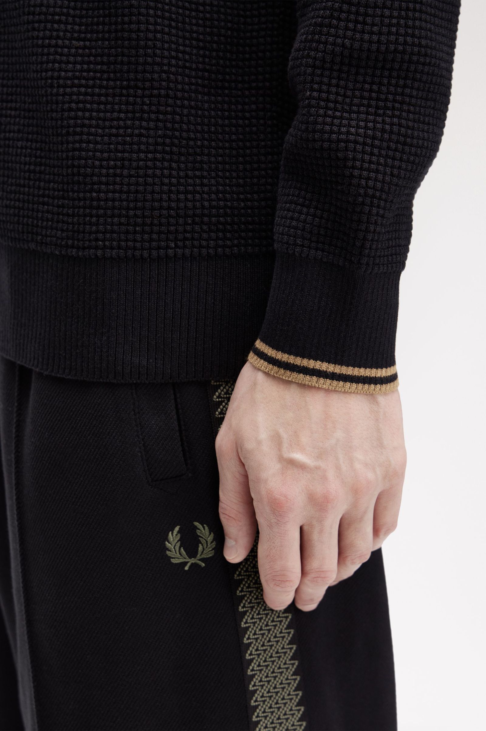 Fred Perry Waffle Stitch Jumper (Black)