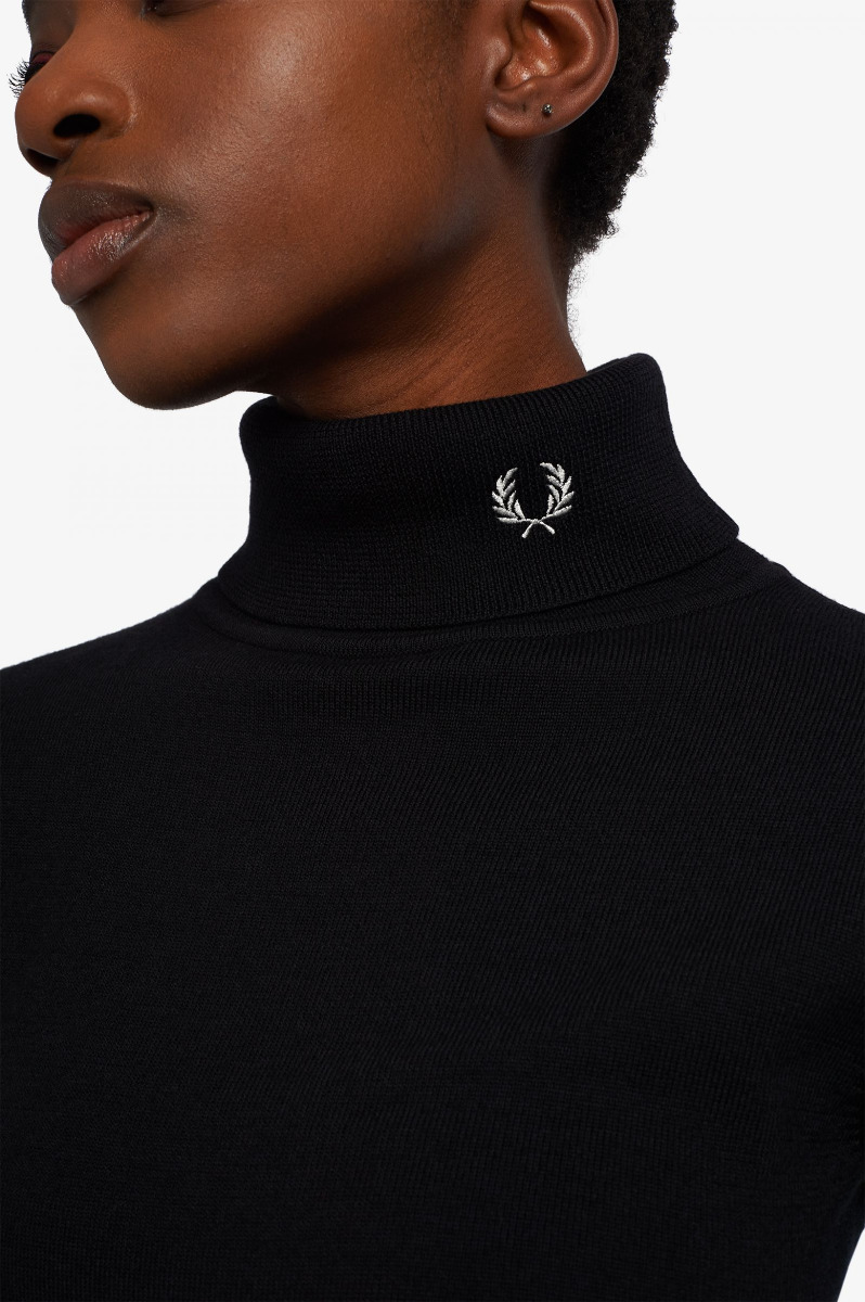 Fred Perry Roll Neck Top Black-12