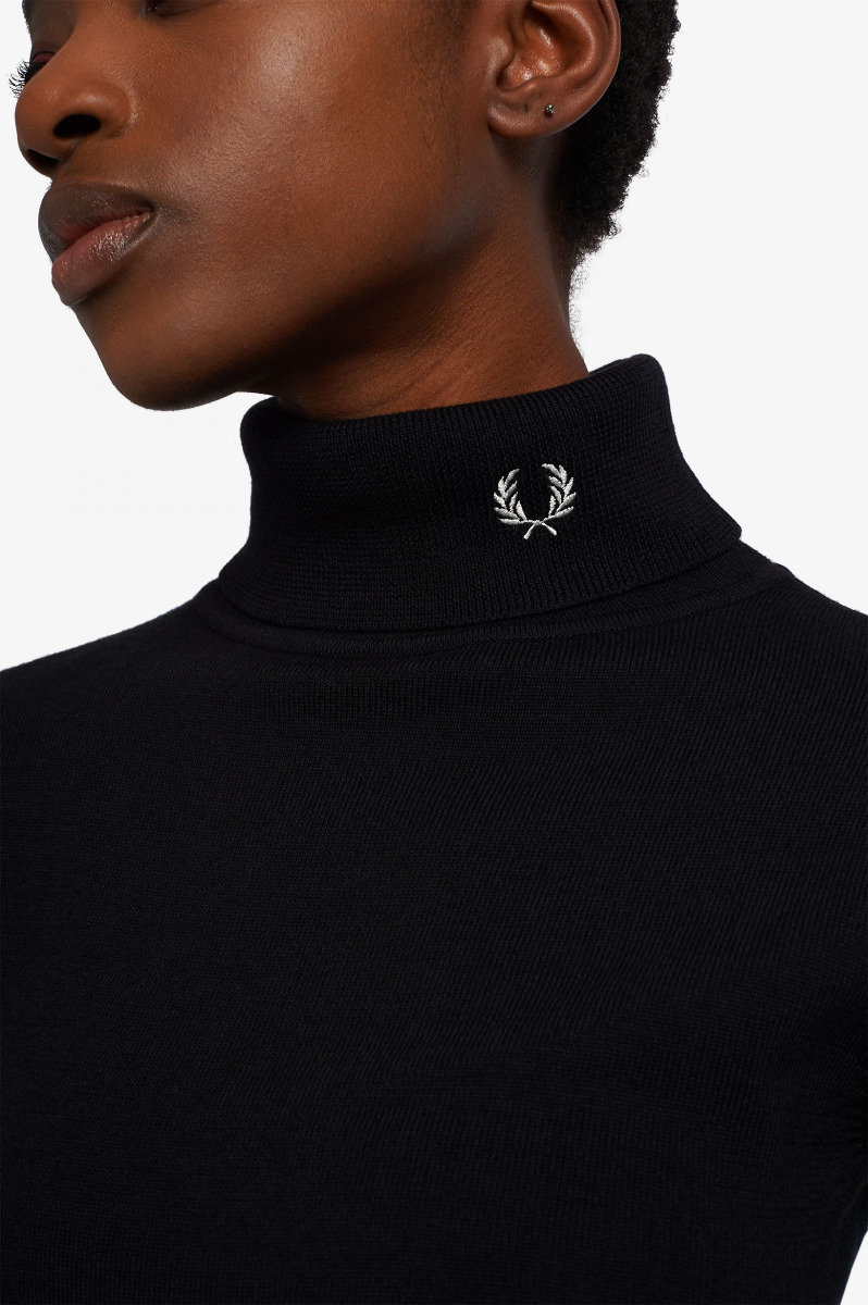 Fred Perry Roll Neck Top Black-8