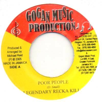 Legendary Recka Killa – Poor People (7")