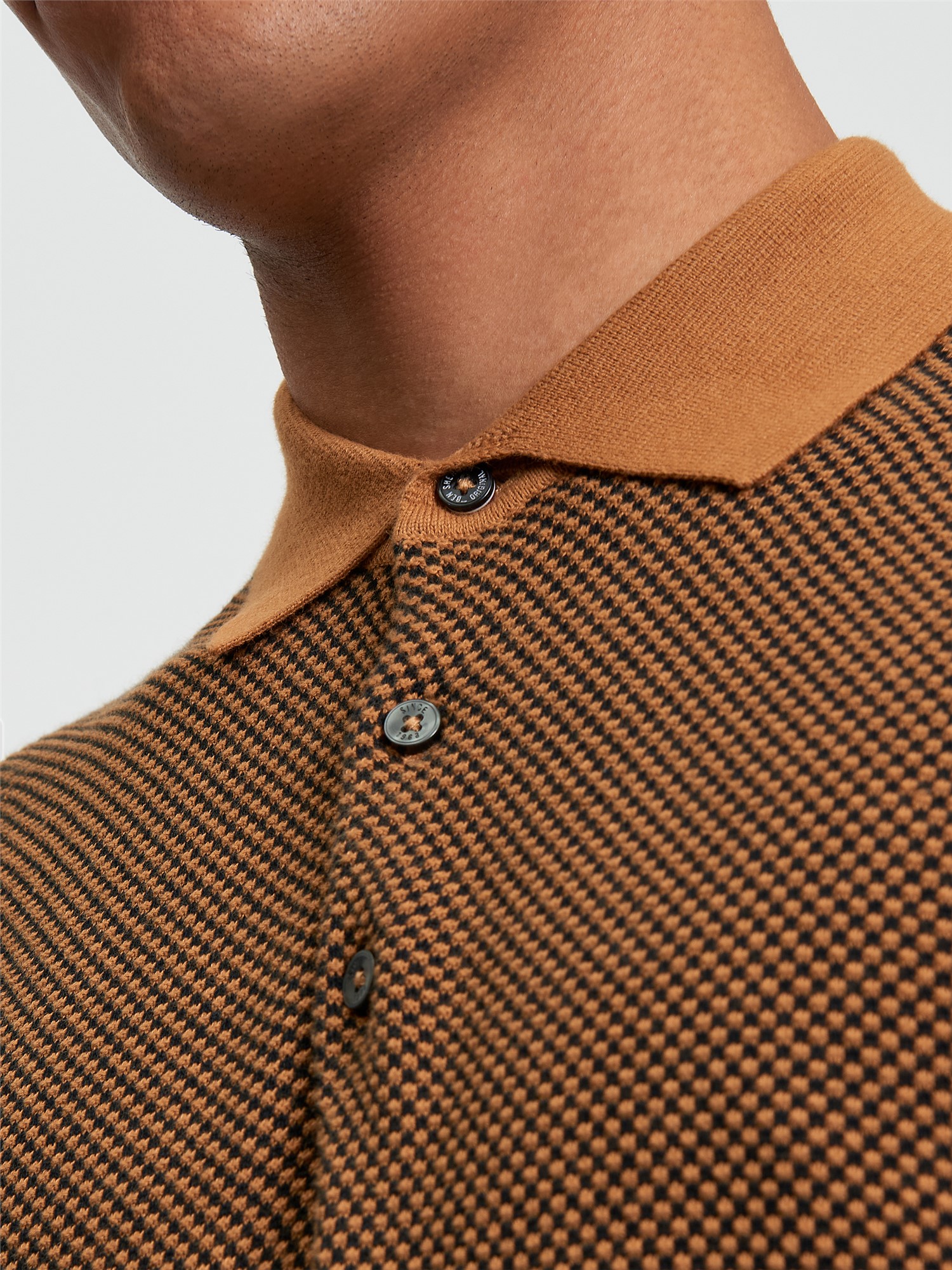 Ben Sherman Bi Coloured Textured Polo (Camel) 