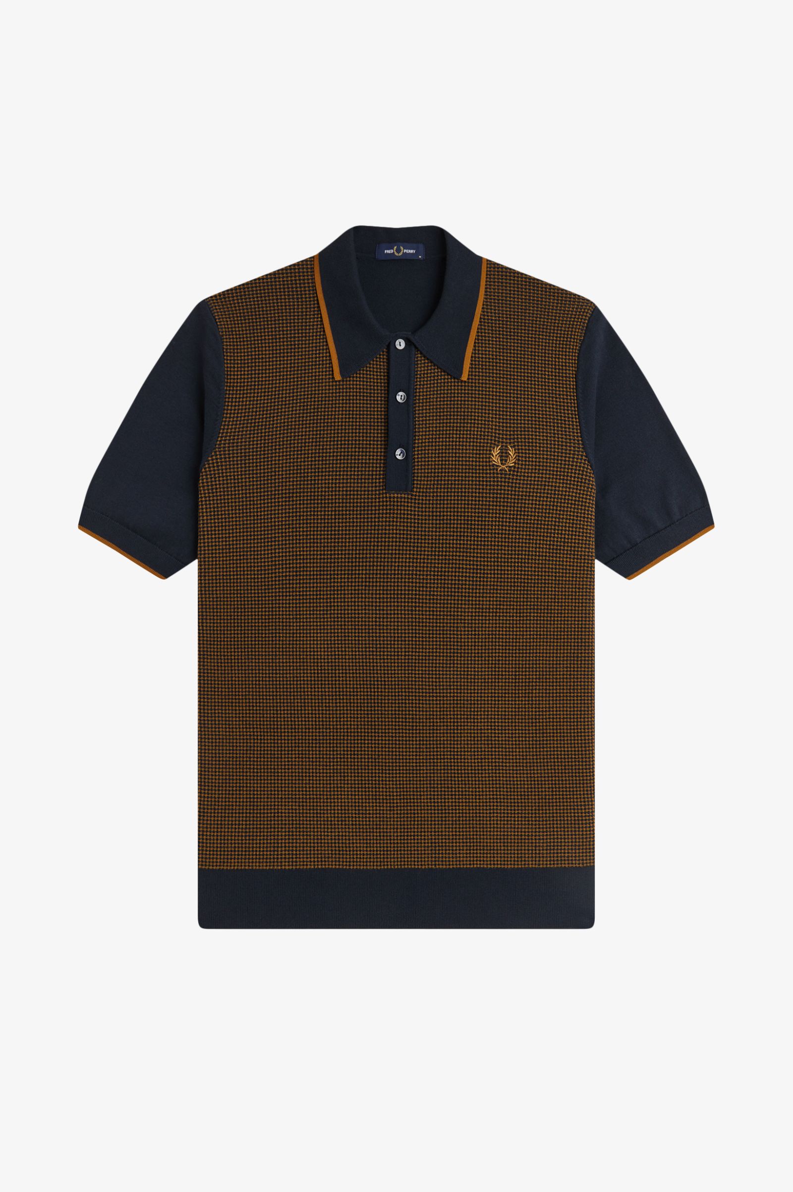 Fred Perry Tonic Waffle Knitted Shirt (Navy)