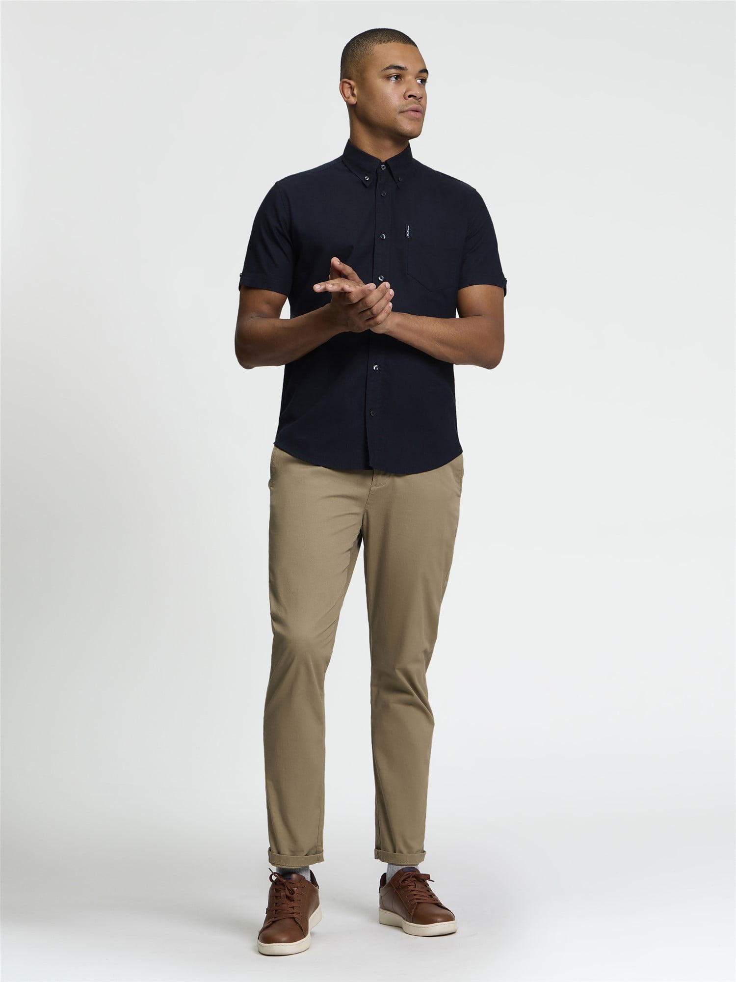Ben Sherman Short Sleeve Signature Oxford Shirt (Black)