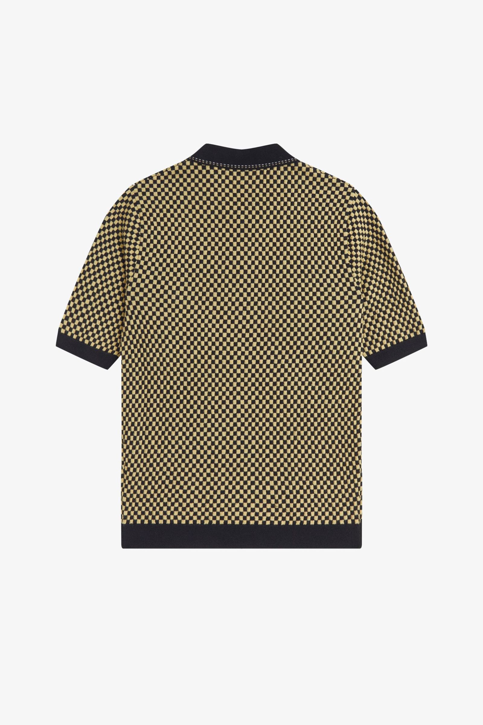 Fred Perry Chequerboard Knitted Shirt (Black)