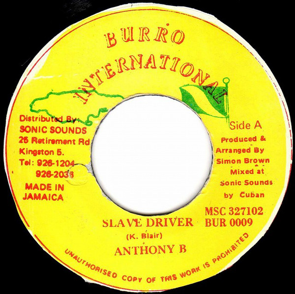 Anthony B - Slave Driver / Version (7")