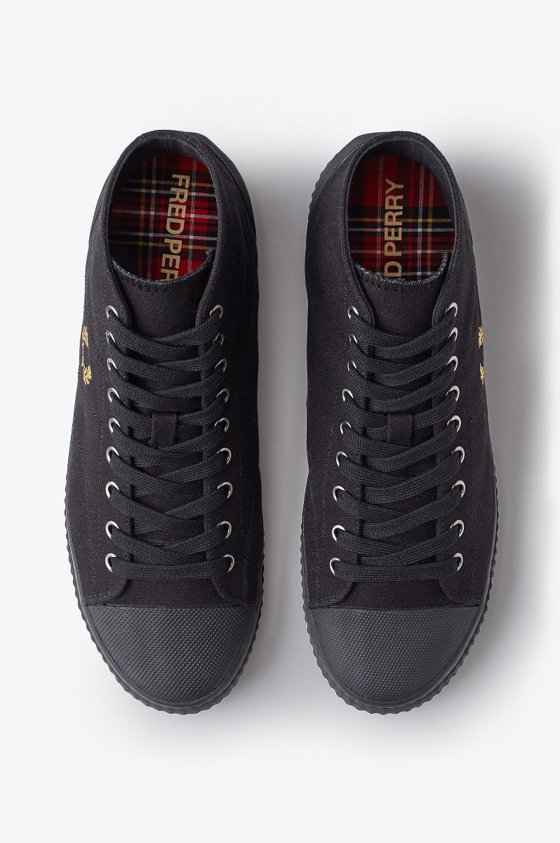 Fred Perry Hughes Mid Canvas Black/Champagne-37