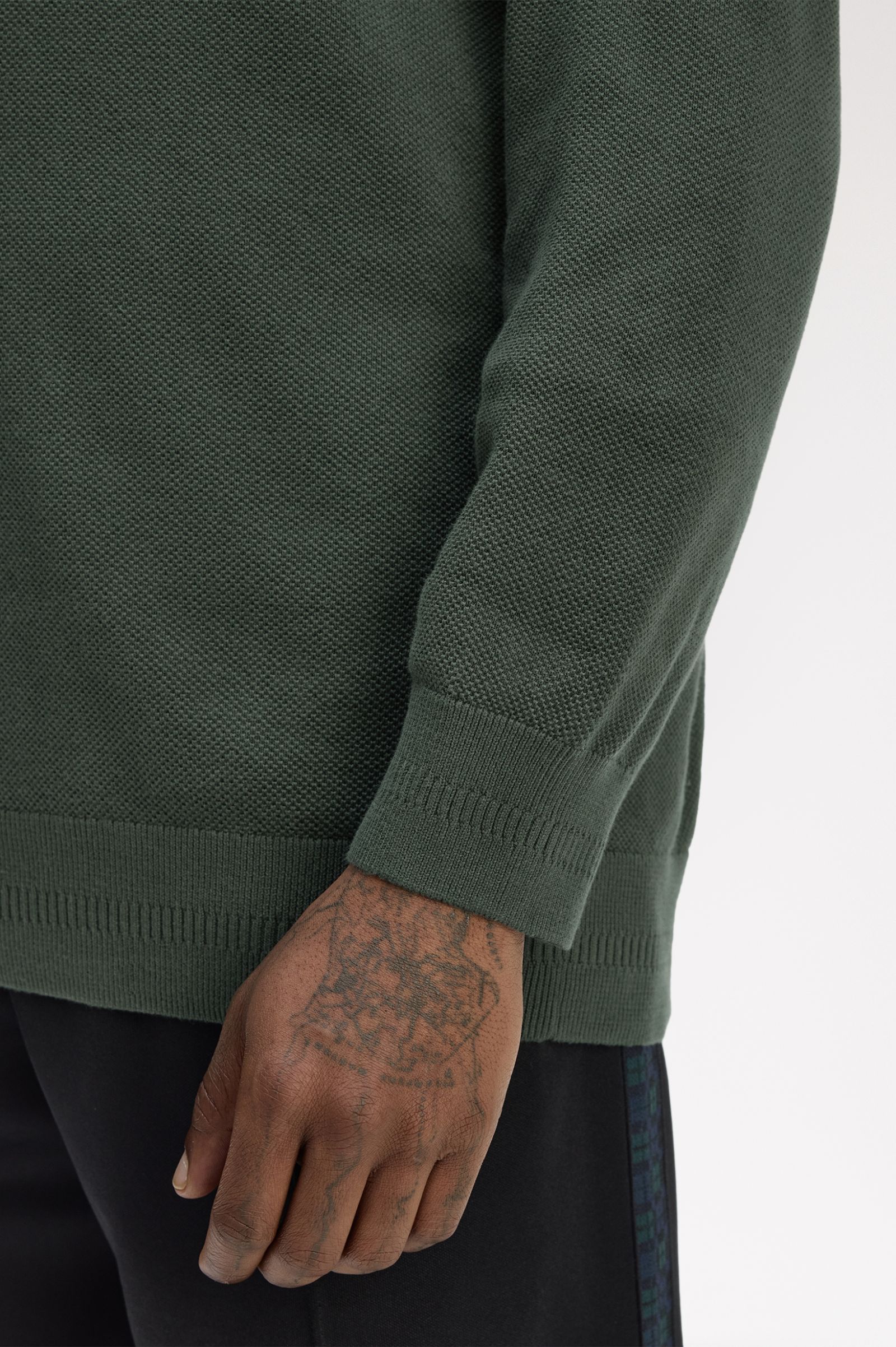Fred Perry Pique Stitch Jumper (Court Green)