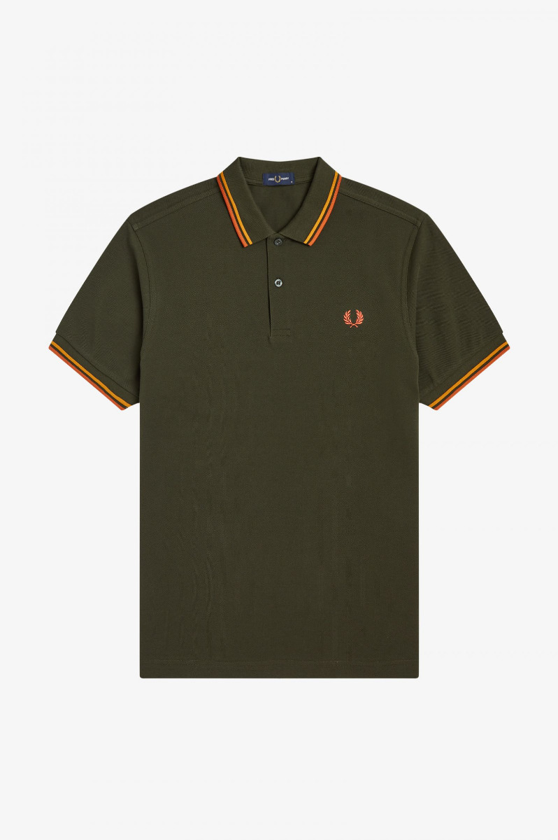 Fred Perry Twin Tipped Polo Shirt Hunting Green M3600-XXXL