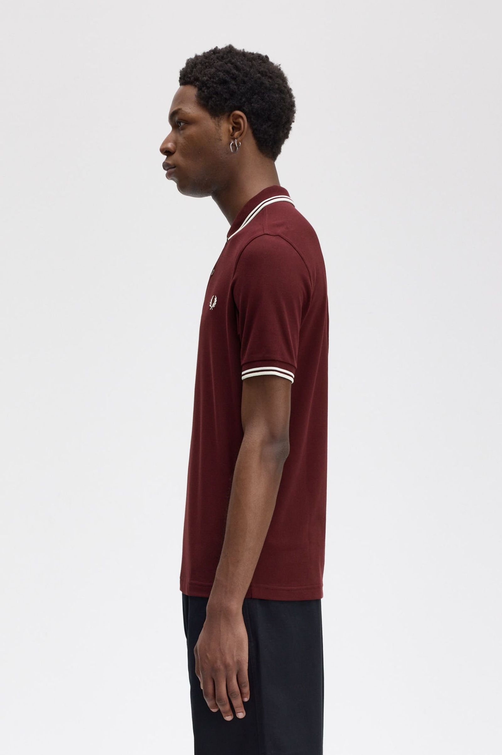 Fred Perry Twin Tipped Shirt in Oxblood