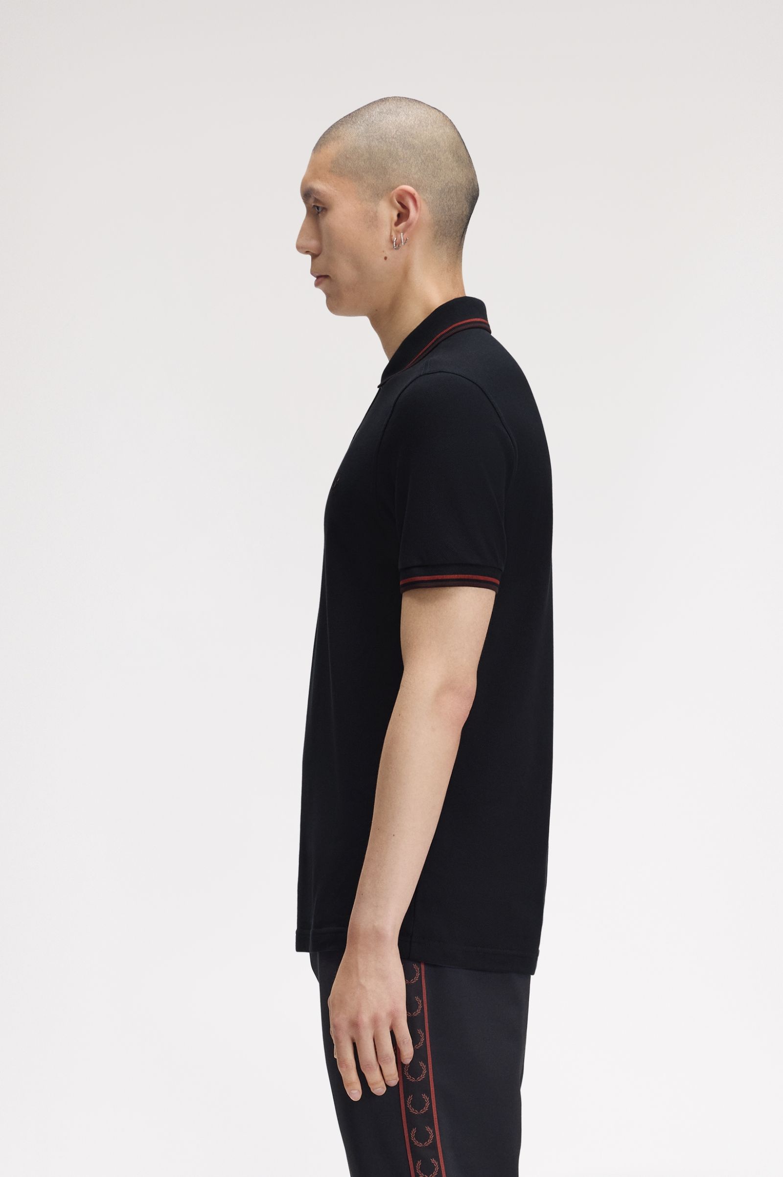 Fred Perry M3600 Twin Tipped Polo Shirt (Navy/Brandy/Rich Brown) 