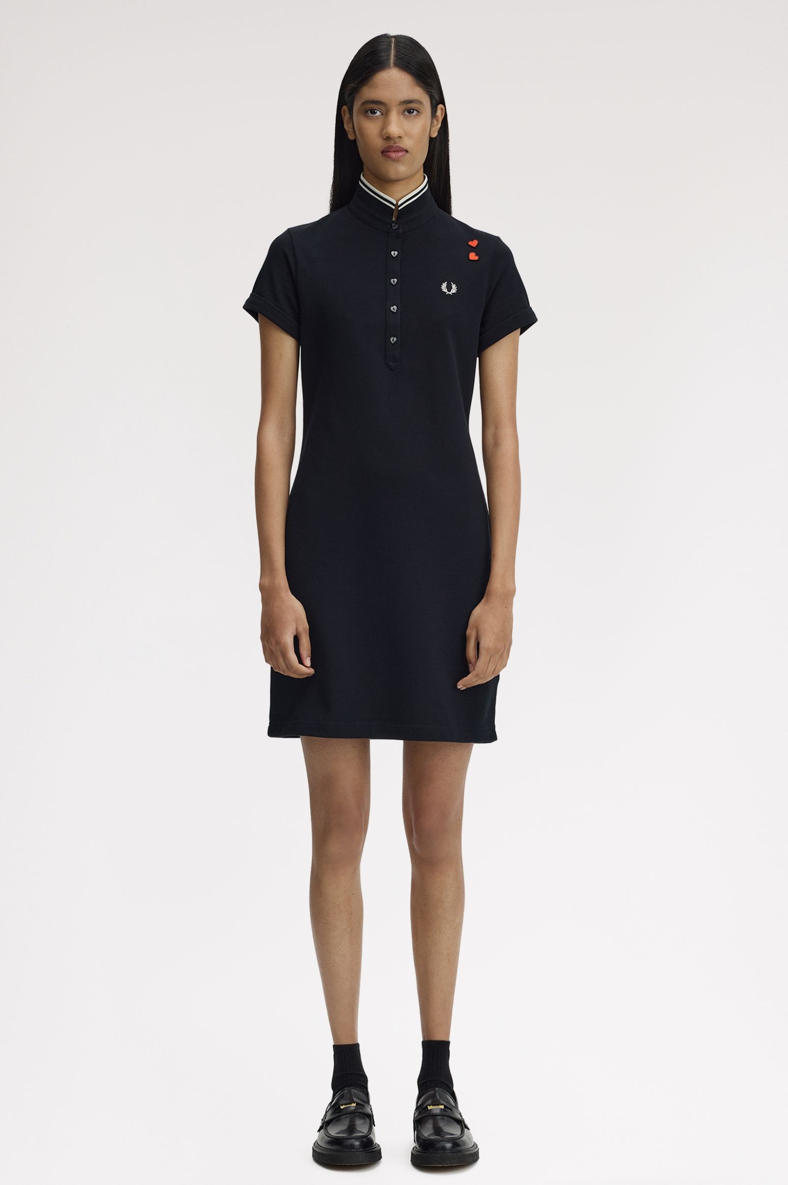 Fred Perry Amy Winehouse Tipped Polo Dress (Black)